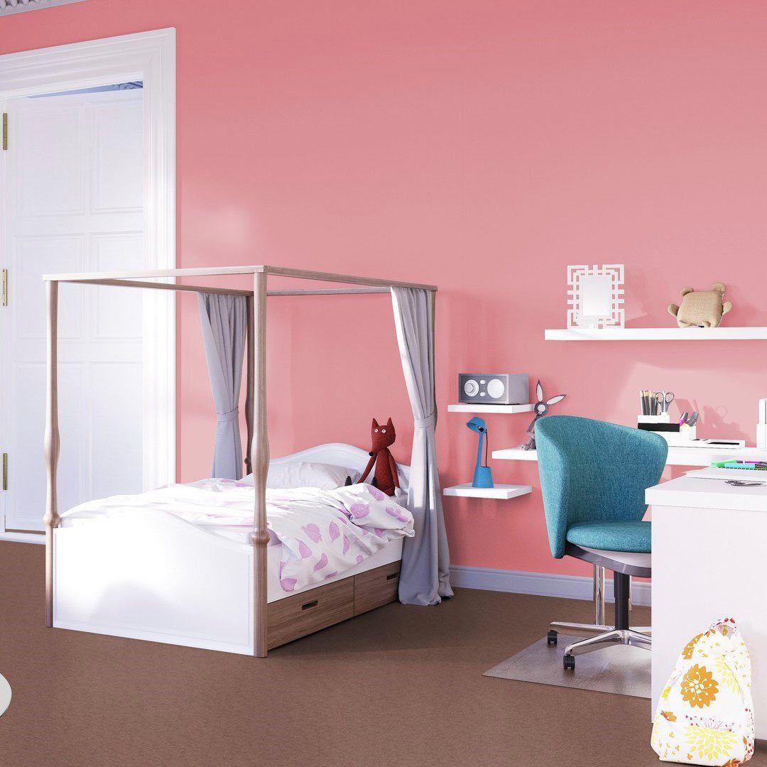 Kinderzimmer, Schlingenteppich rechteckig, 400/500 cm mm, Höhe: Aragosta, orange Breite Bodenmeister, Wohnzimmer, rot Teppichboden Schlafzimmer, 7