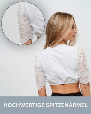 HOFGLANZ Dirndlbluse Weiß - Elegante Traditionelle Trachtenbluse - Perfekte Passform