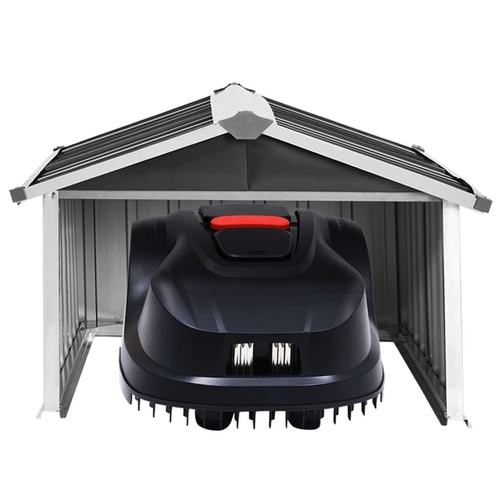 vidaXL Mähroboter-Garage NA Rasenmäher Garage 92x97x63 cm Verzinkter Stahl Anthrazit für Mährob, BxTxH: 92x97x63 cm