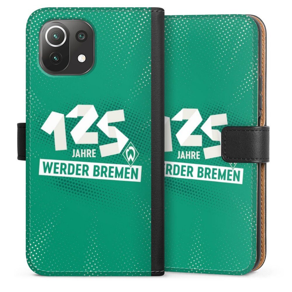DeinDesign Handyhülle 125 Jahre Werder Bremen Offizielles Lizenzprodukt, Xiaomi Mi 11 Lite 5G NE Hülle Handy Flip Case Wallet Cover