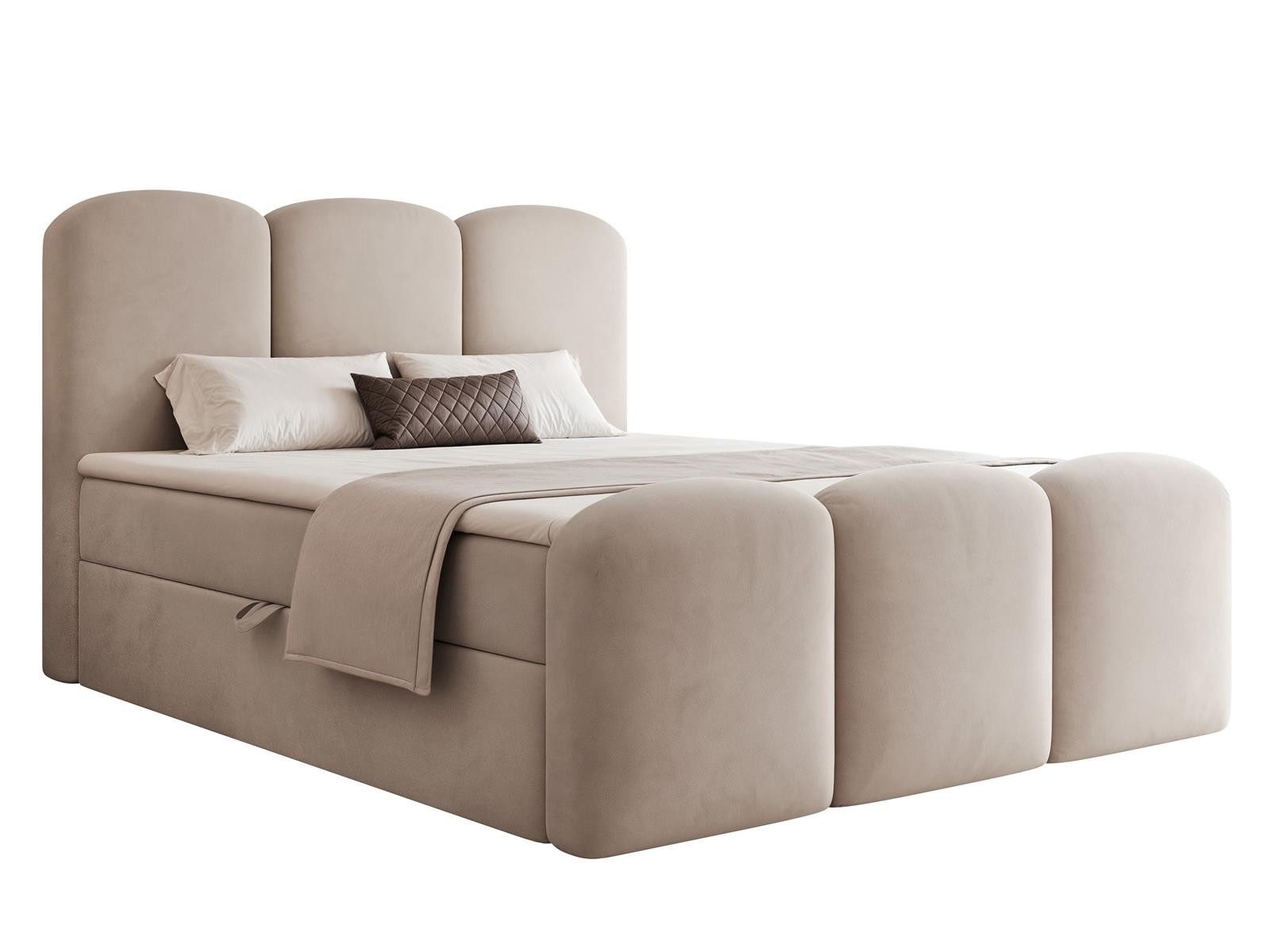 Compleo Boxbett Wolkenbett mit Stauraum & hohem Schlafkomfort, MADE IN EU, Doppelbett gepolstertes Kopfteil mit Bettkasten – Bild 2 von 5