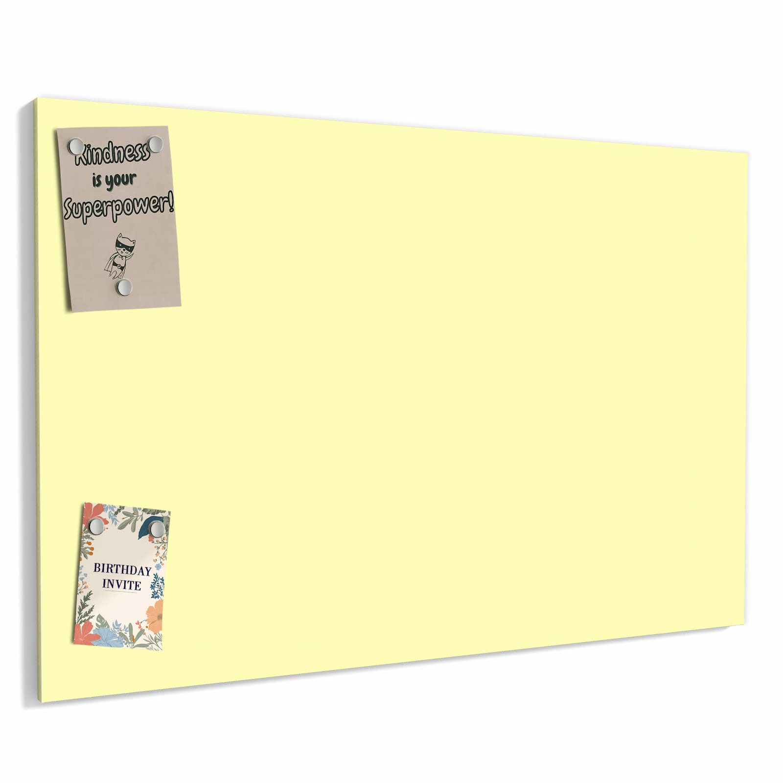 Primedeco Memoboard Metall Cremefarbener Hintergrund – beschreibbar & magnetisch, (Inklusive Stift, Magnete und Montagematerial, 1-tlg., 9 verschiedene Größen), Magnetisch und Beschreibbar