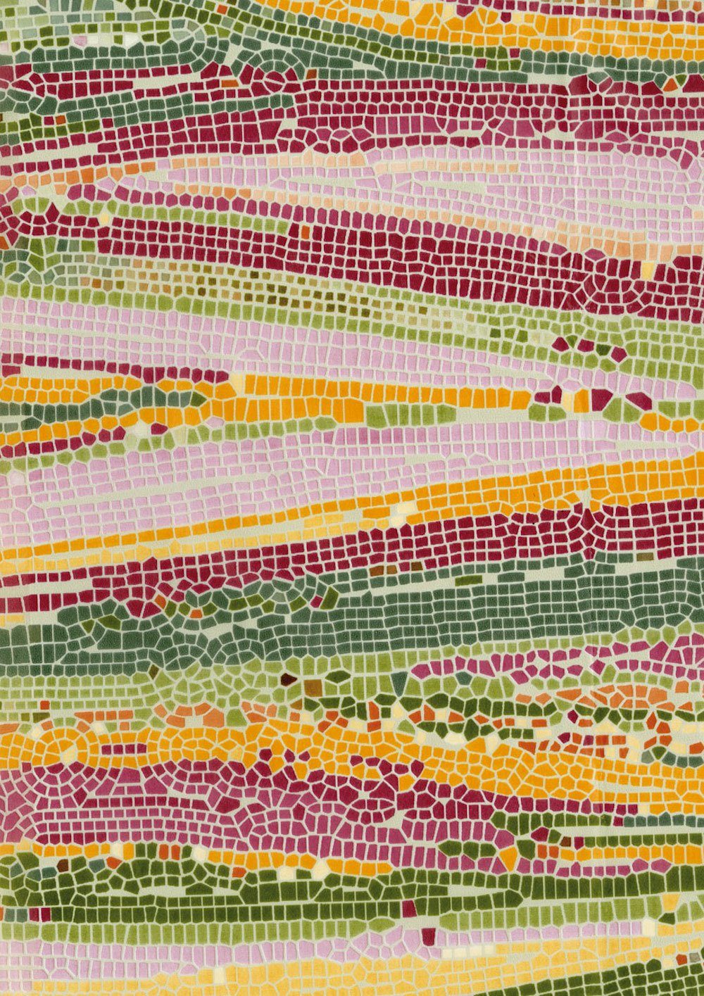 H-Erzmade Zeichenpapier Décopatch-Papier 509 Mosaik grün/orange/pink, 30 x