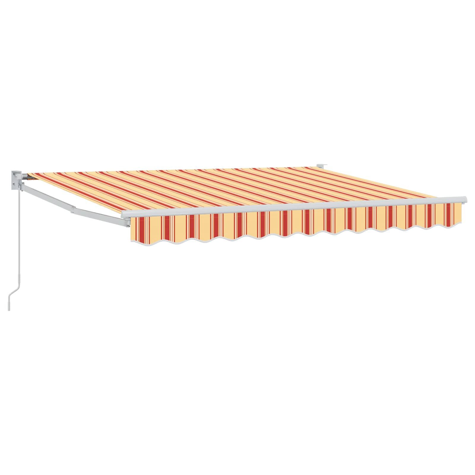 Markise 3 x 2 m Einziehbare Markise Gelb Orange und Weiß 3x2 m