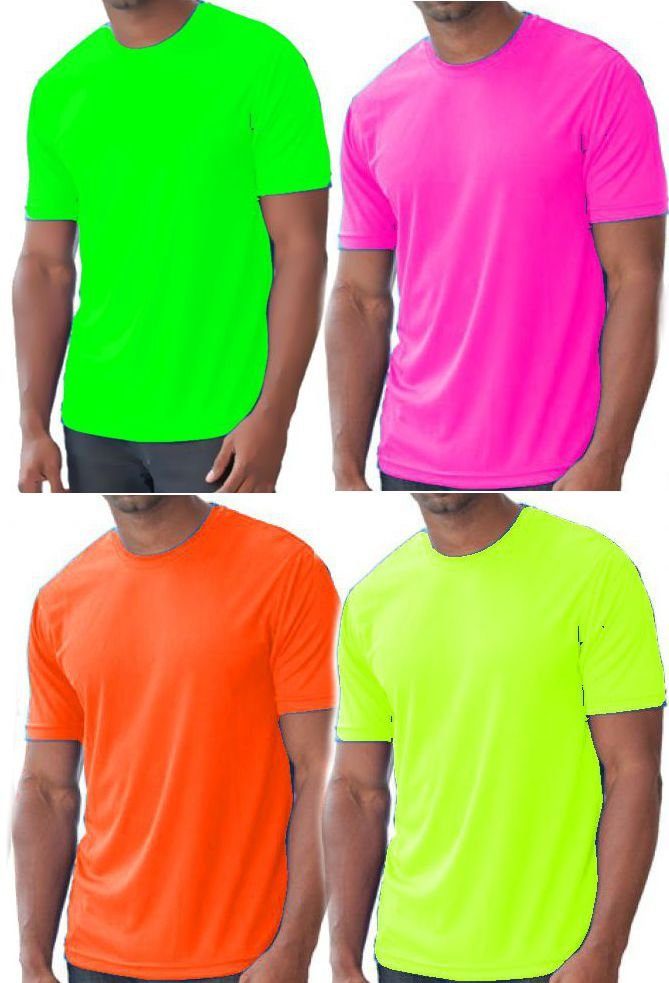 coole-fun-t-shirts T-Shirt NEON T-SHIRT Herren Gr. S- XXL Neongrün, Neongelb, Orange, Pink Neon Leuchtende Farben