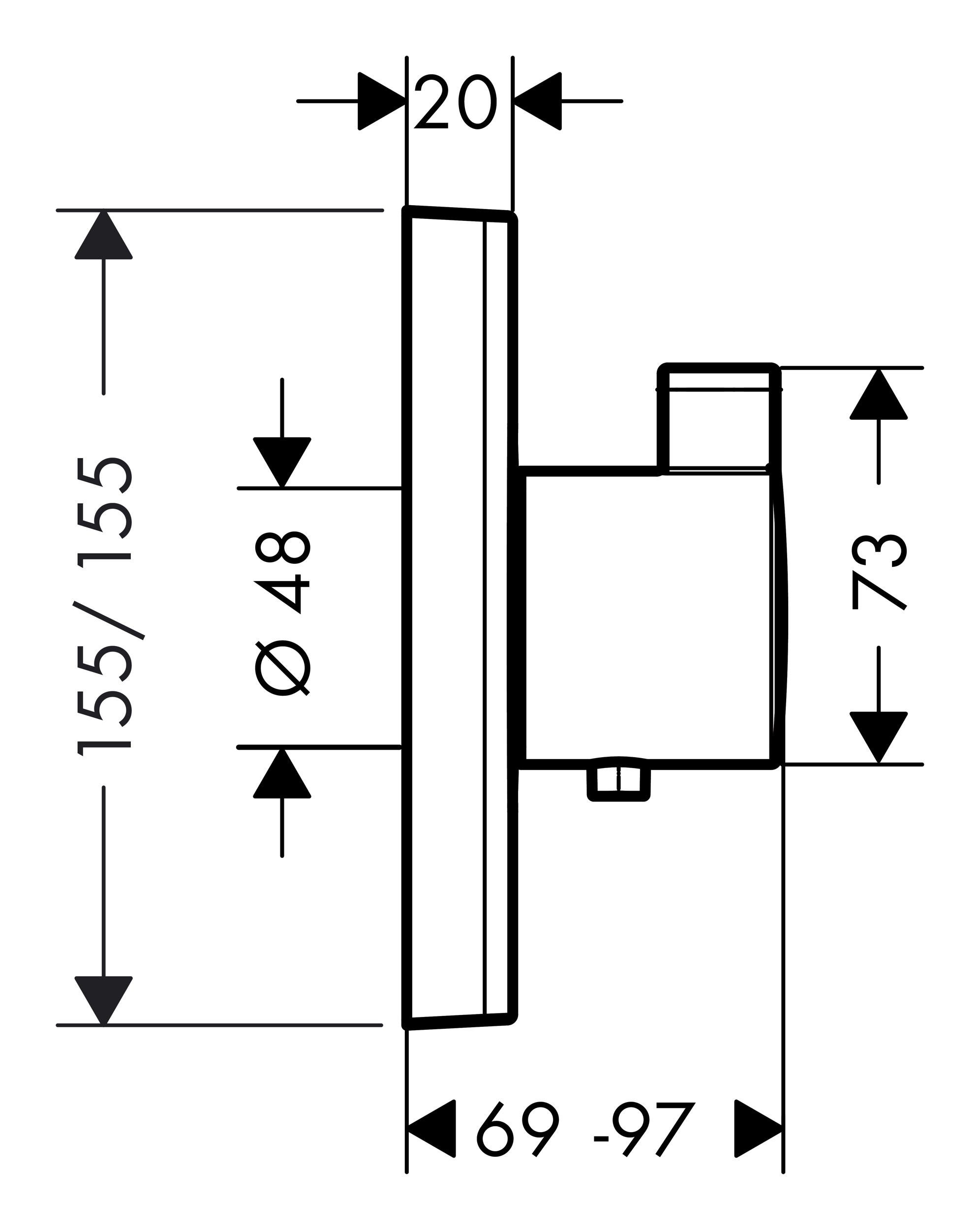 Thermostat Unterputz - hansgrohe Chrom HighFlow ShowerSelect Unterputzarmatur