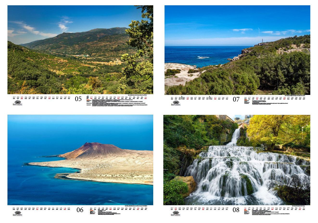 Seelenzauber Wandkalender Naturzauber Spanien DIN A3 Kalender für 2026 Landschaft Natur Urlaub