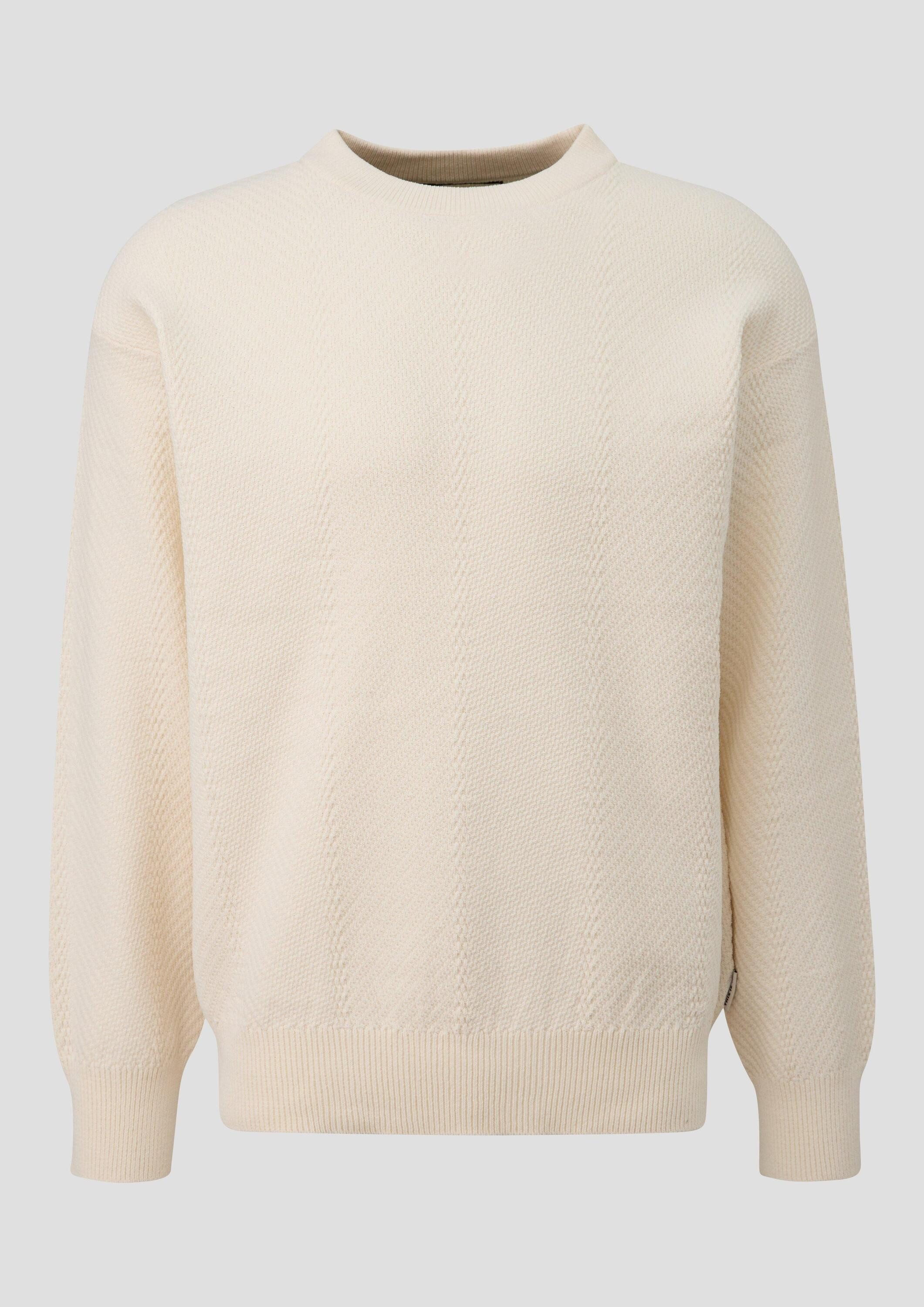 QS Longpullover Strickpullover Strukturierter Strickpullover