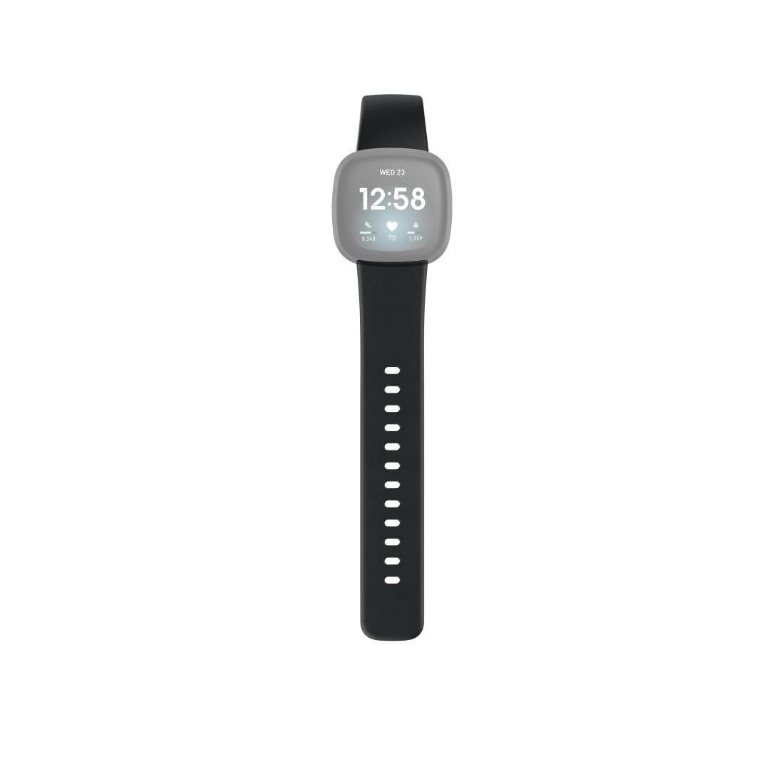 Hama Ersatzarmband 3/4/Sense Versa cm/21 22 Smartwatch-Armband cm für TPU, schwarz (2), Fitbit