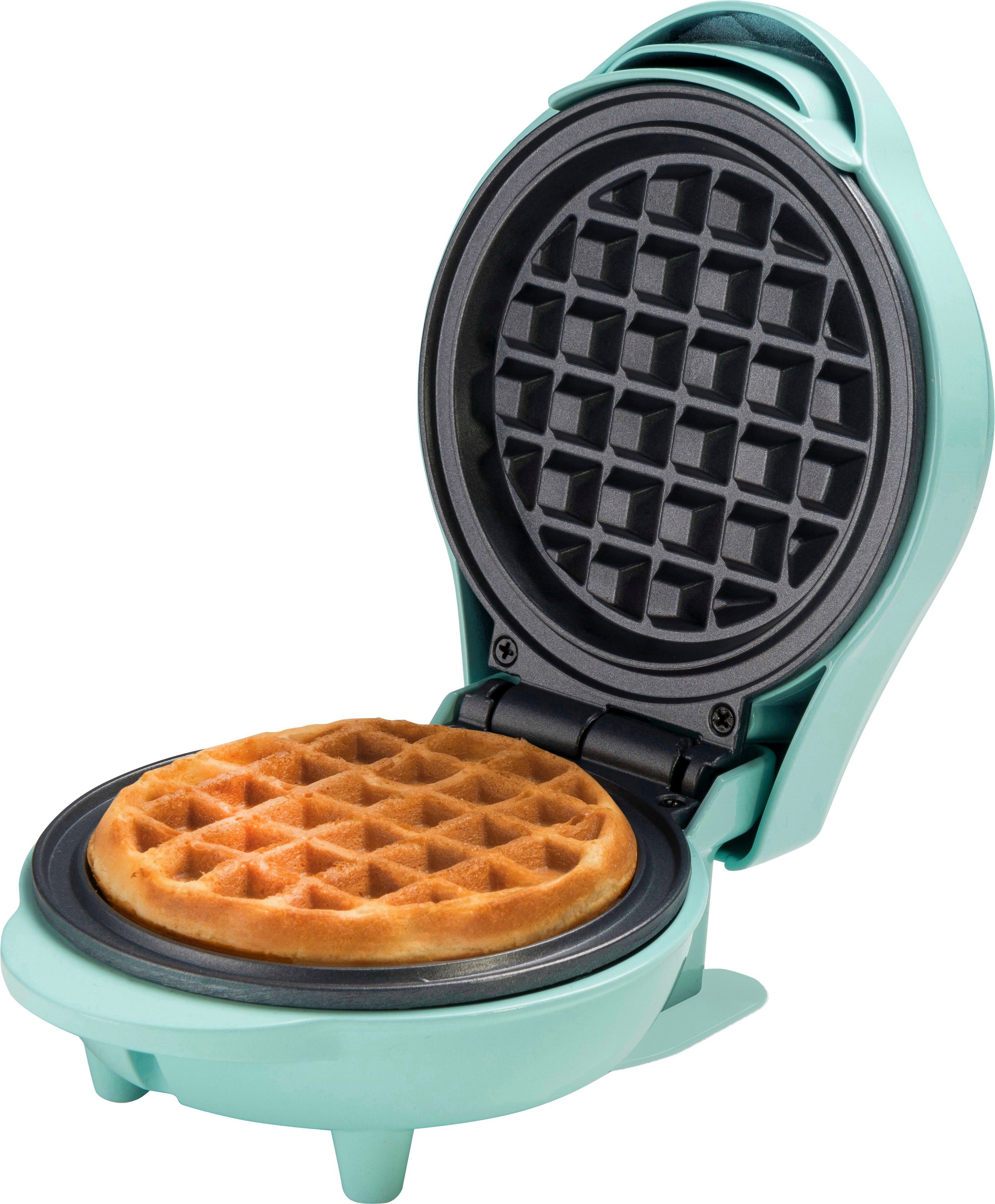 550 Waffeln, Waffelmaker kleiner bestron Mini, für klassische Antihaftbeschichtung W, Waffeleisen mit AMW500M