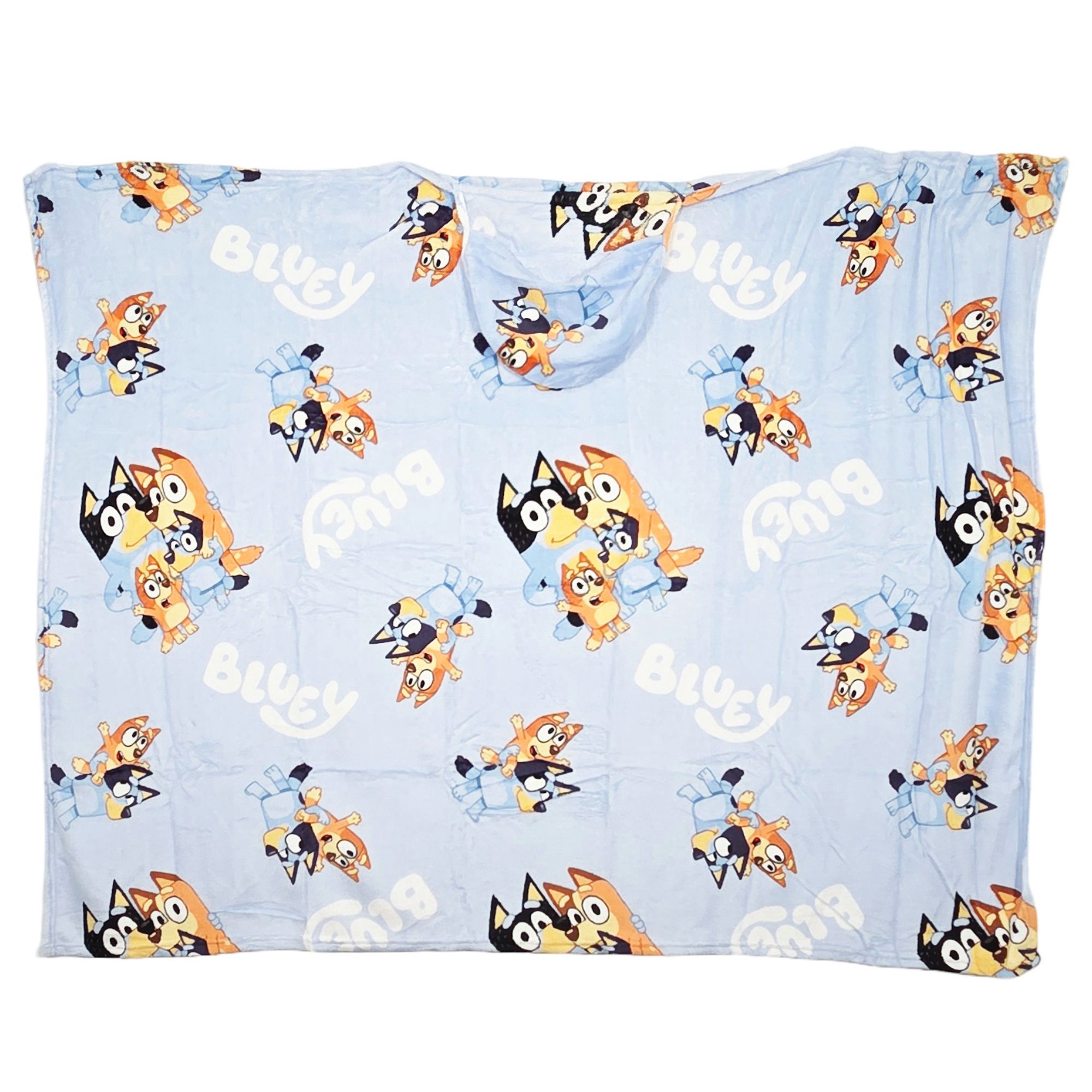 Wohndecke Bluey u Bingo Flanell Decke XL - Warme Kapuzen Kuscheldecke 120x1 günstig online kaufen