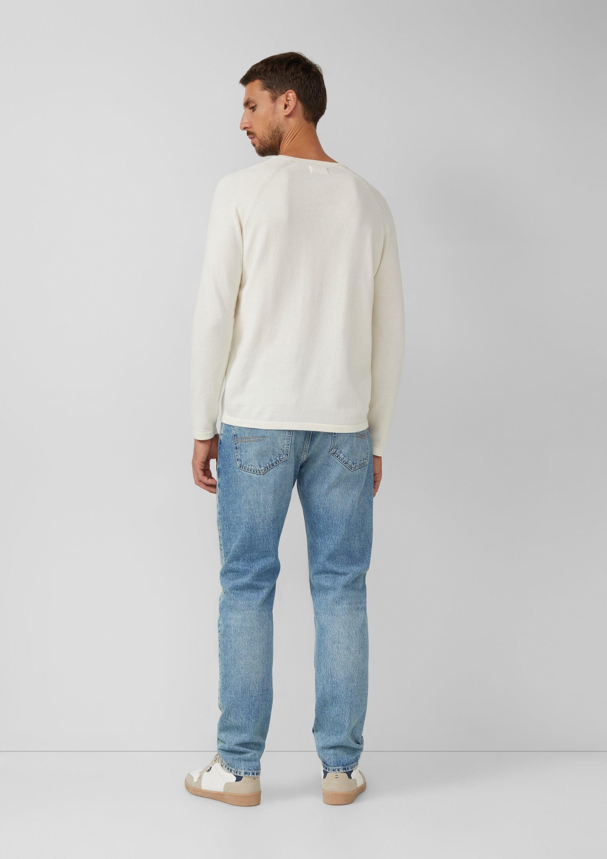 s.Oliver Longpullover Strickpullover Raglanpullover aus reiner Baumwolle