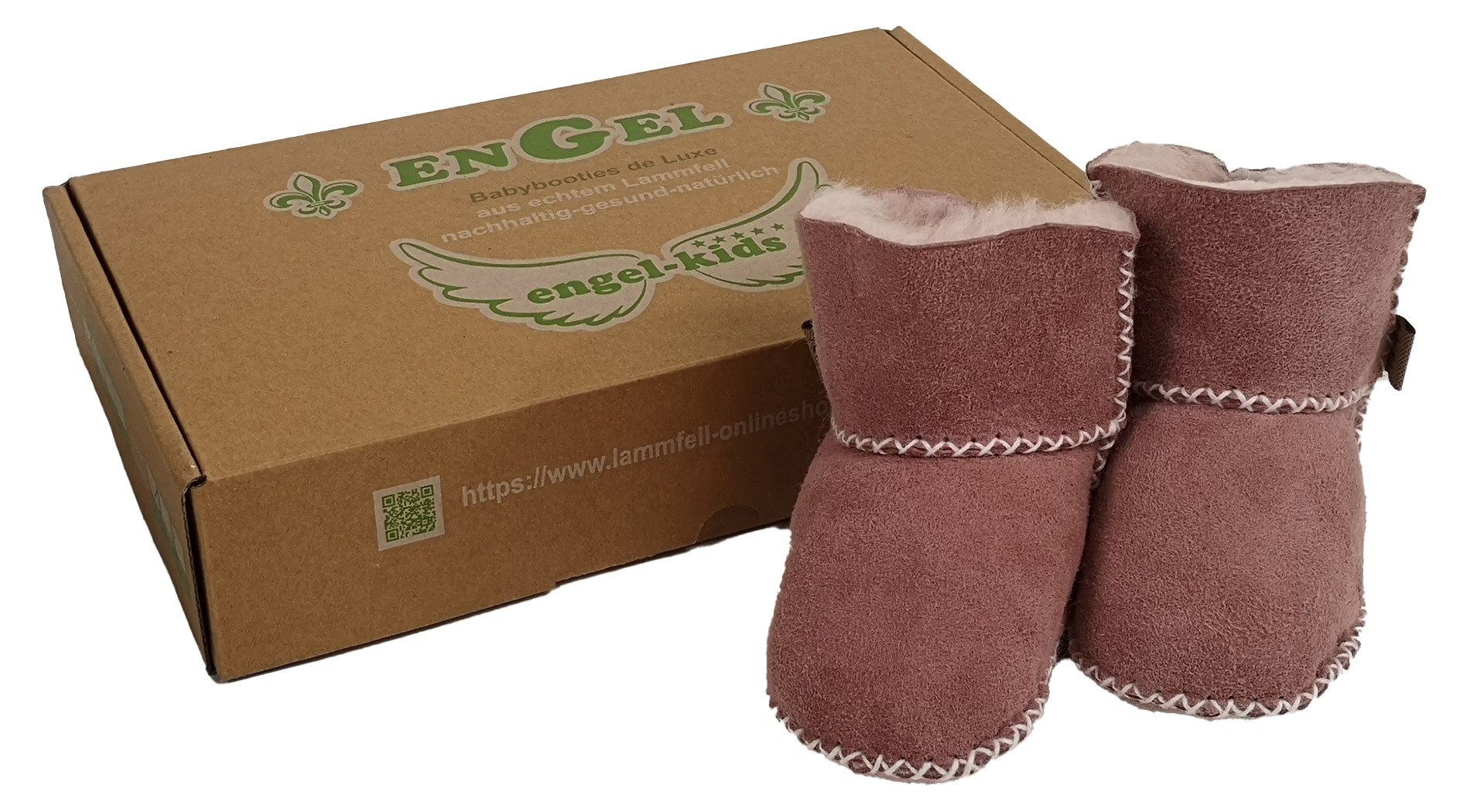 Reissner Lammfelle Baby Booties Modell PARIS aus Merino Lammfell mit Fersenverschluss Babystiefel