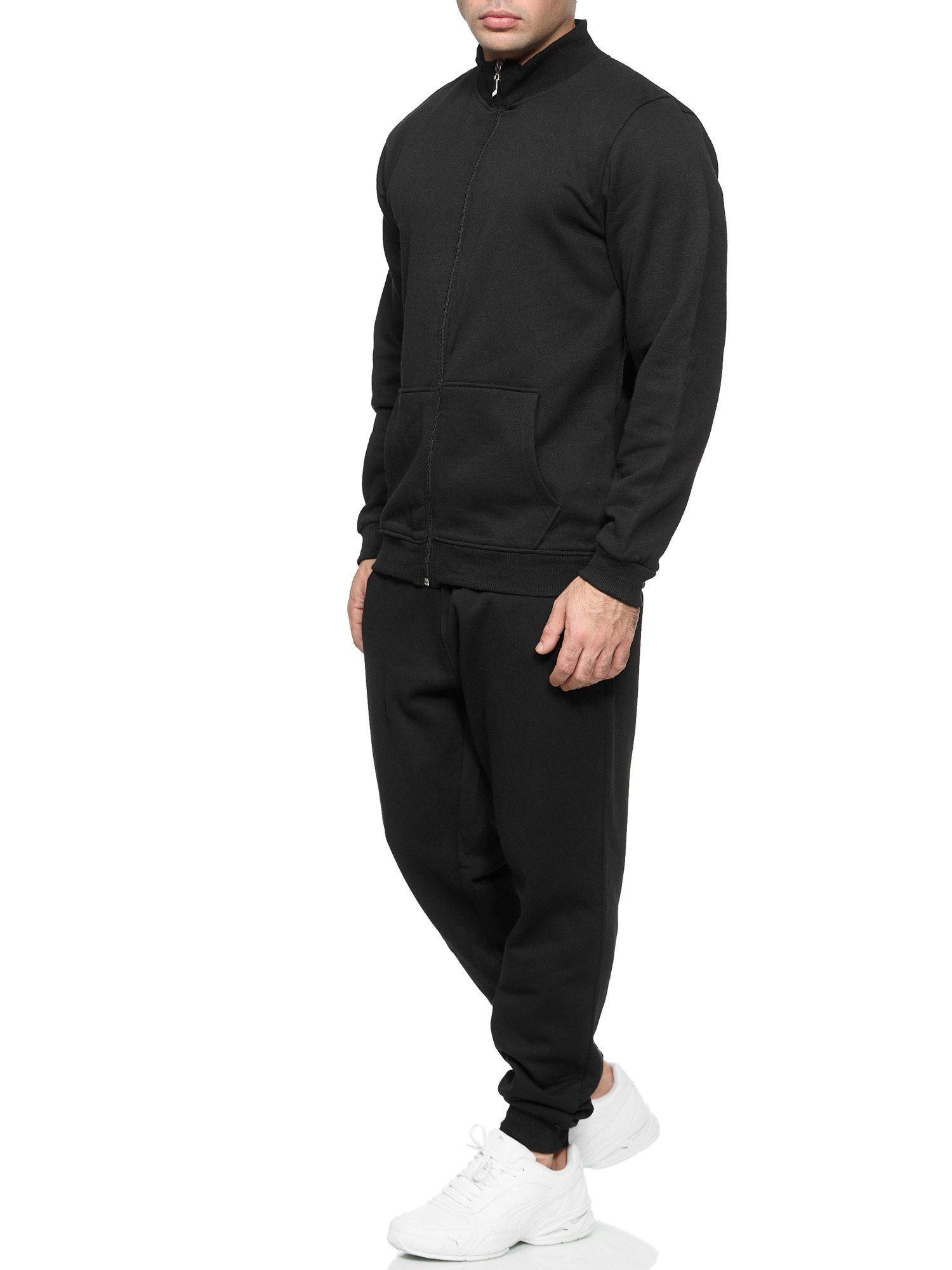 L.gonline Freizeitanzug Herren Trainingsanzug Freizeitanzug ohne Kapuze 500A (Zipperjacke ohne Kapuze und Hose, 2-tlg., Zipperjacke und Hose), Fitness Freizeit Casual