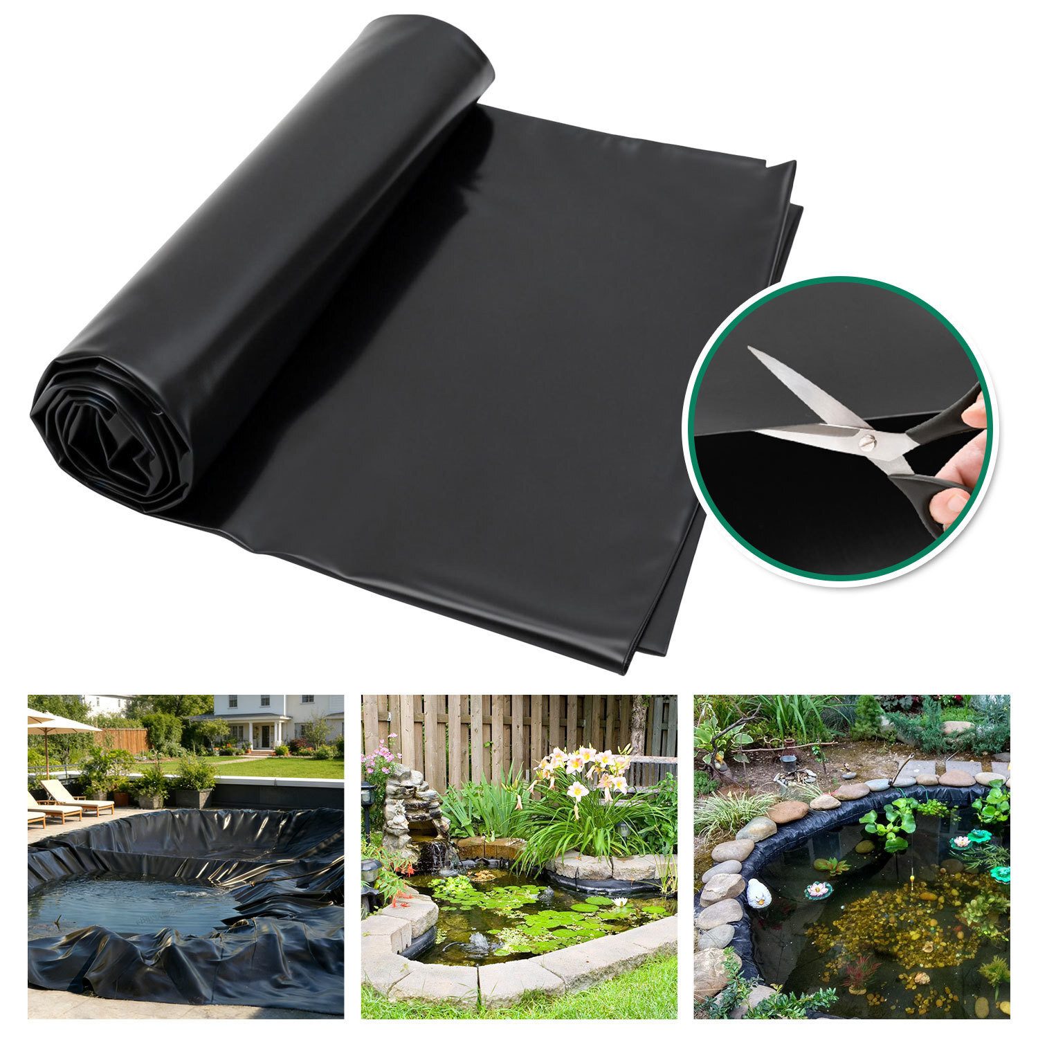 Clanmacy Teichfolie Teichfolie Teichfolie PVC schwarz, Stärke