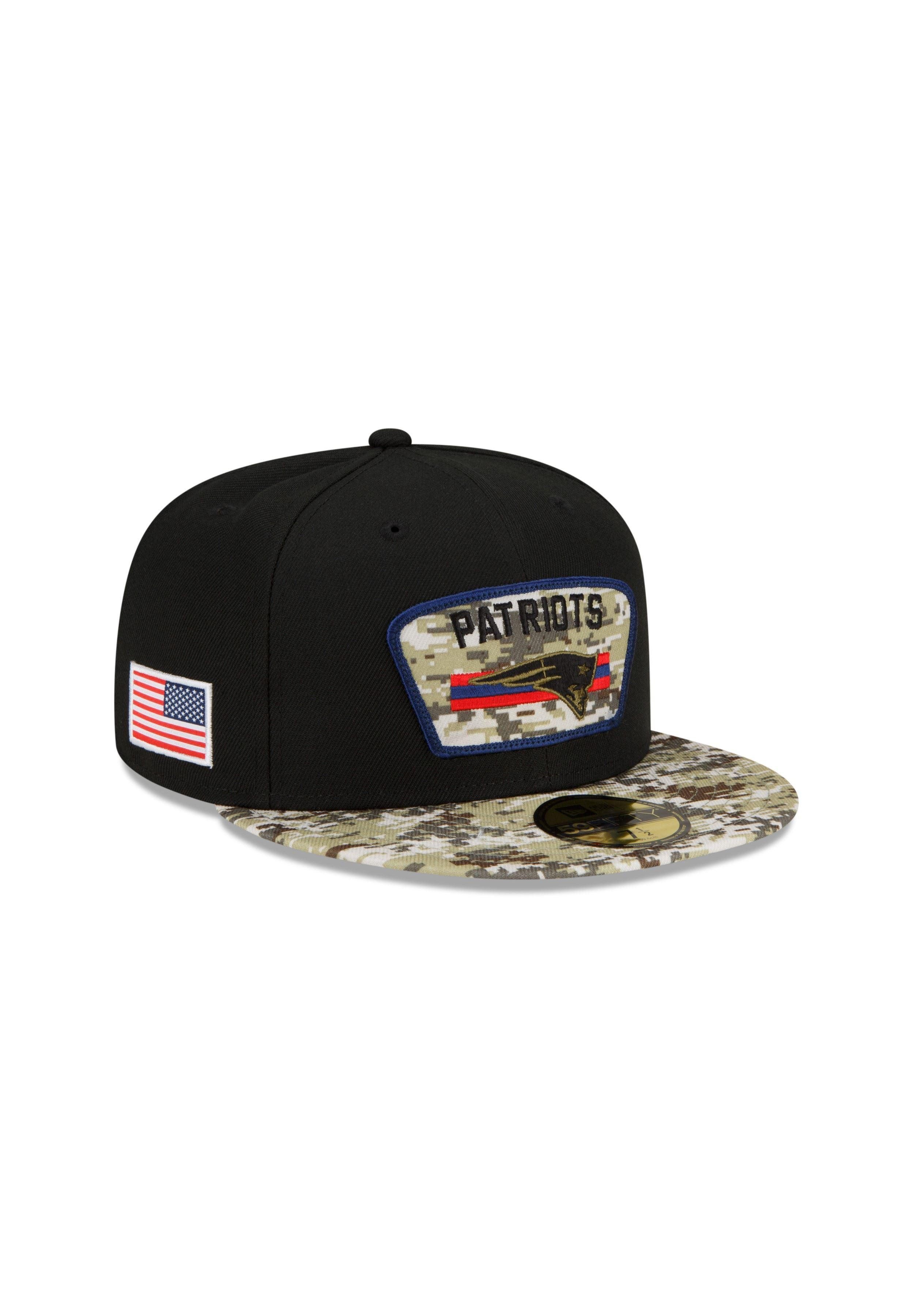 New Era Baseball Cap New England Patriots On Field '21 Sal. to Serv Black 59Fifty Cap 7 1/4