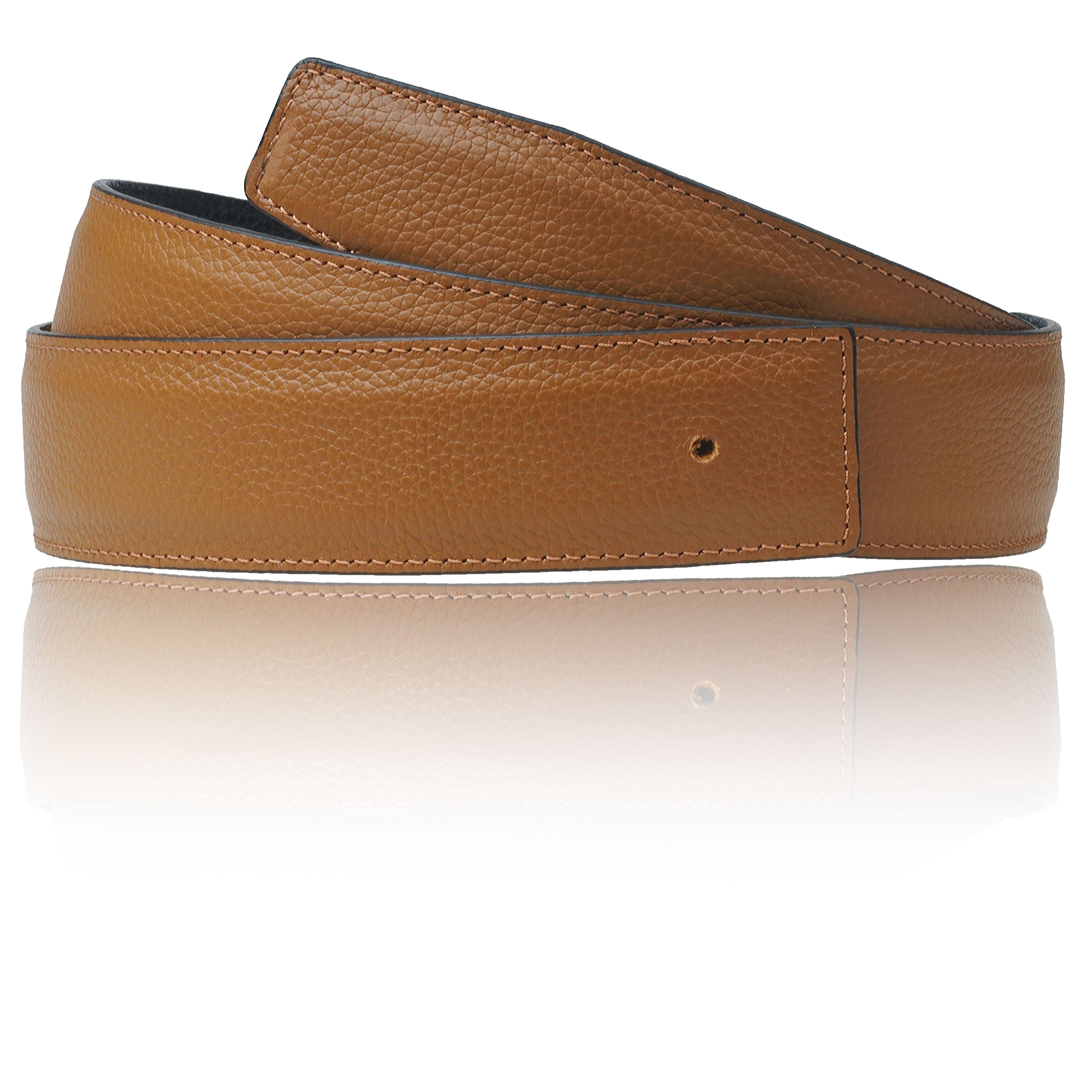 Erdi Ünver Ledergürtel Wendegürtel Cognac 40mm ohne H Schnalle & H Gürtelschnalle Gürtel ohne Schnalle