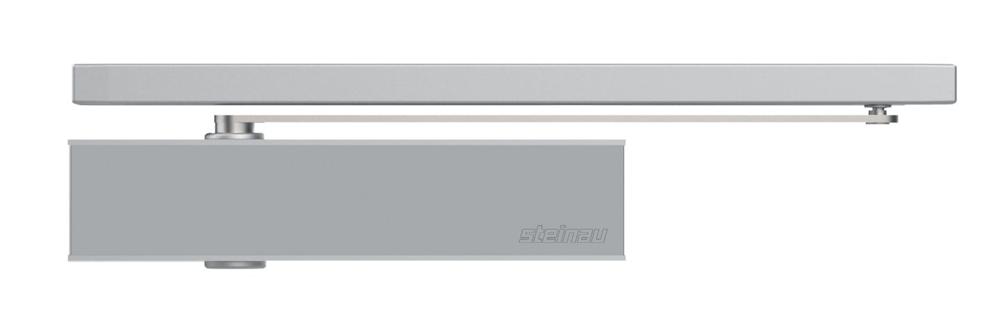 steinau Доводчик Edelstahl Oben-Türschließer TS 52 - Geprüft nach EN 1154 - DIN-L/R, Montage Bandgegenseite, (1-tlg), Für Innen- und geschützen Außenbereich geeignet, Einstellbare Kraft