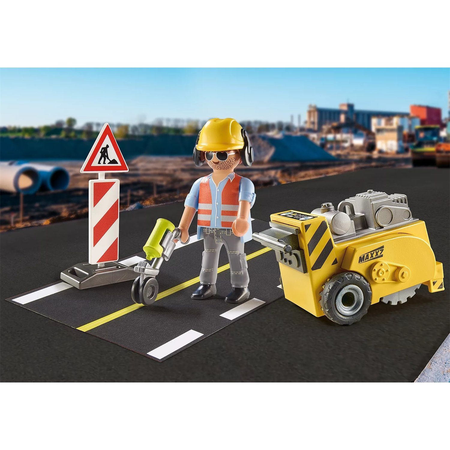 Playmobil® 71185 Bauarbeiter mit Kantenfräser Konstruktions-Spielset günstig online kaufen