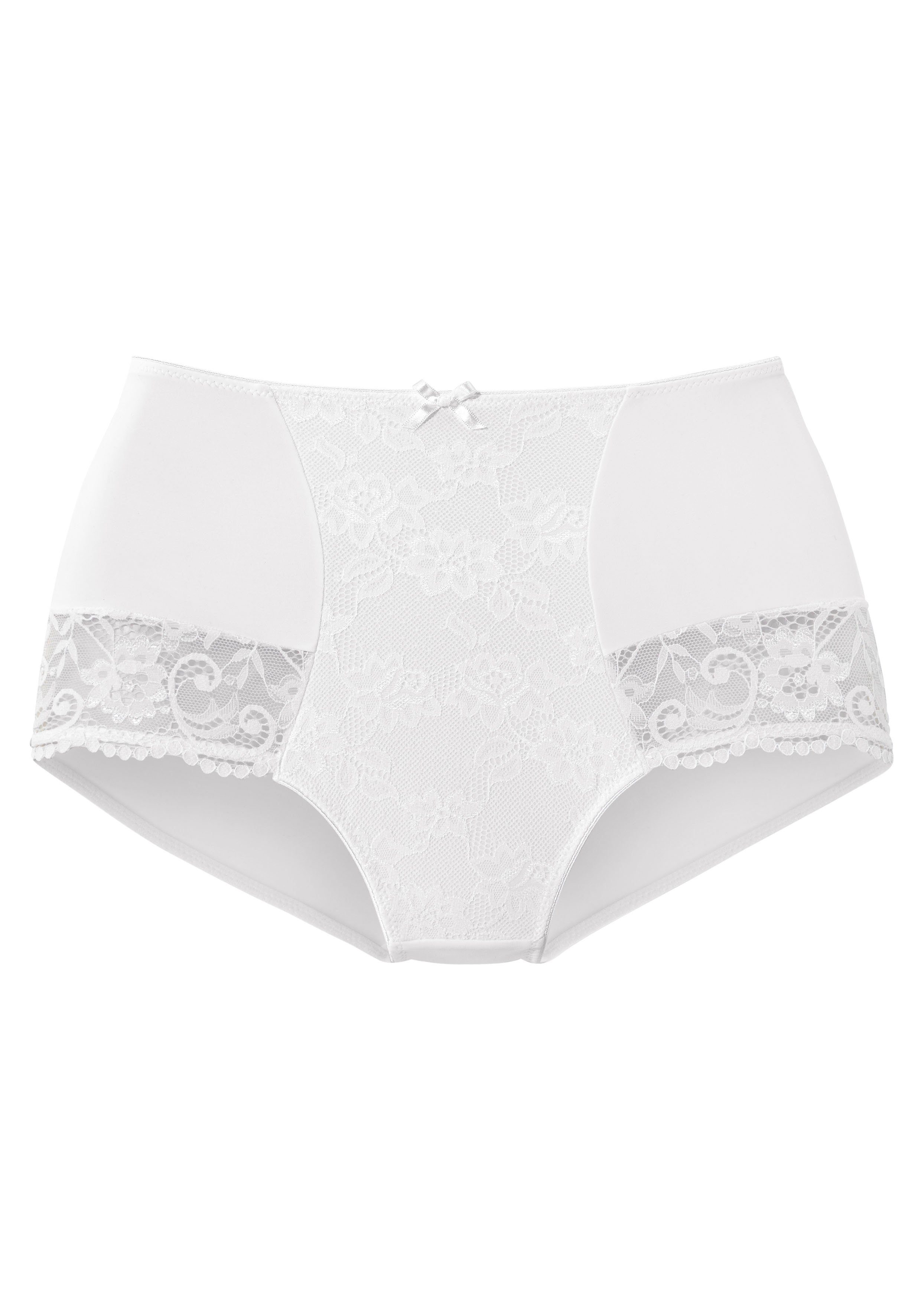 weiß Nuance mit Spitzeneinsätzen High-Waist-Panty