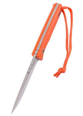 Battle Merchant Universalmesser Schnitzel TRI Orange, feststehendes Outdoormesser mit G10-Griff, inkl. Kydex-Scheide mit Dangler-Trageystem