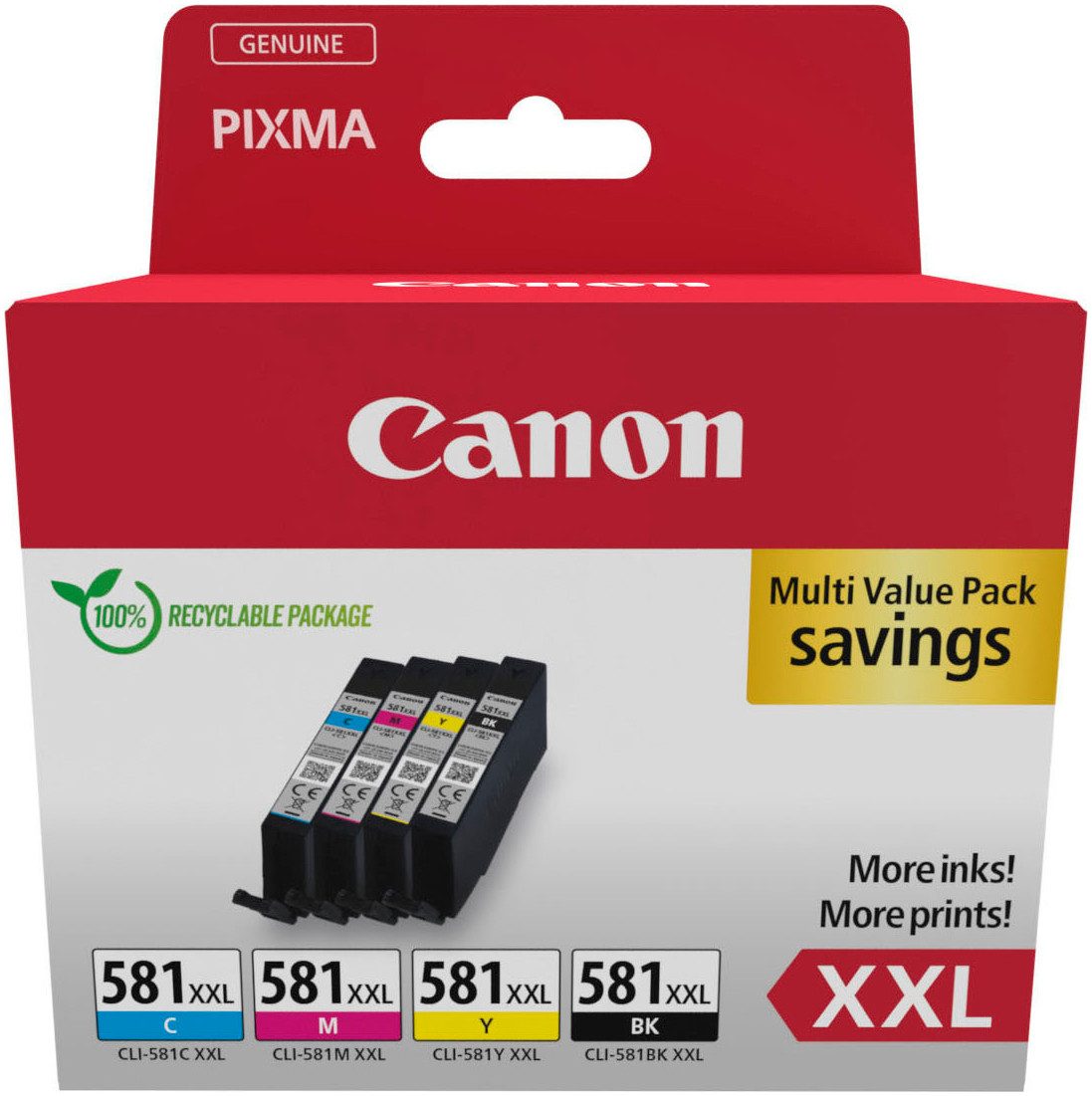 Canon Canon CLI-581XXL BK/C/M/Y Tinte mit sehr hoher Reichweite Multipack Tintenpatrone