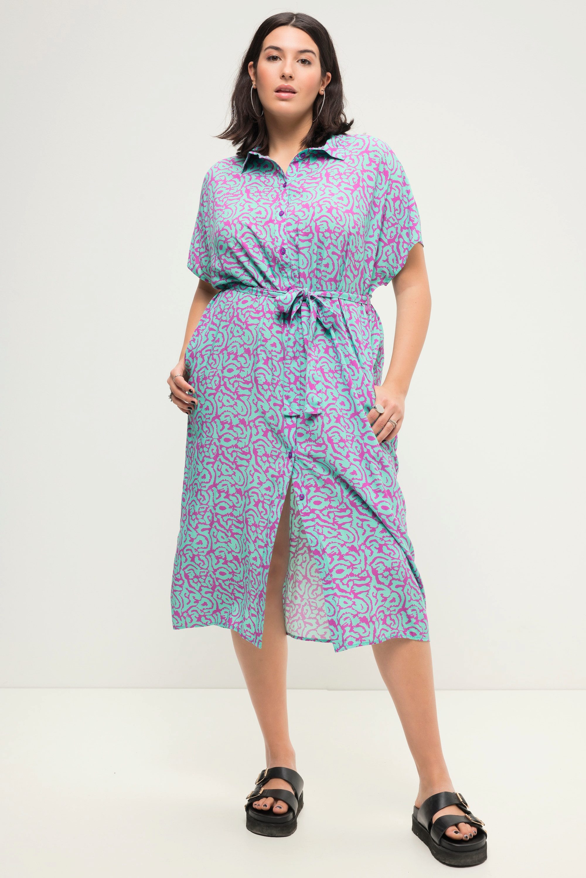 Studio Untold Hemdblusenkleid Hemdblusen-Midikleid oversized zweifarbiger günstig online kaufen
