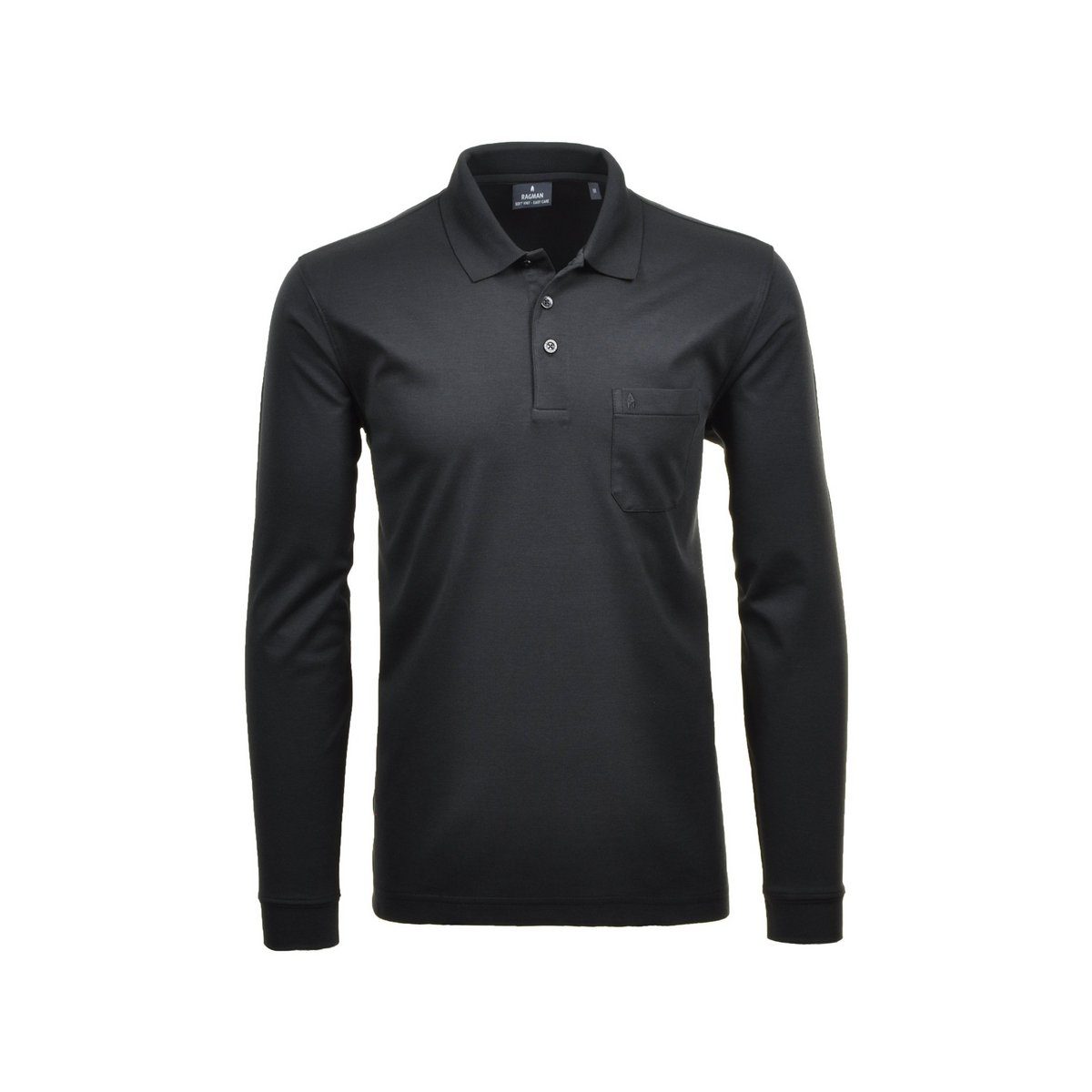 RAGMAN fit schwarz (1-tlg) Poloshirt comfort