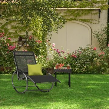 blumfeldt Gartenliege Santorini Schaukelstuhl, Schwingeffekt, ergonomisch geformte Gartenliege, robuste Konstruktion