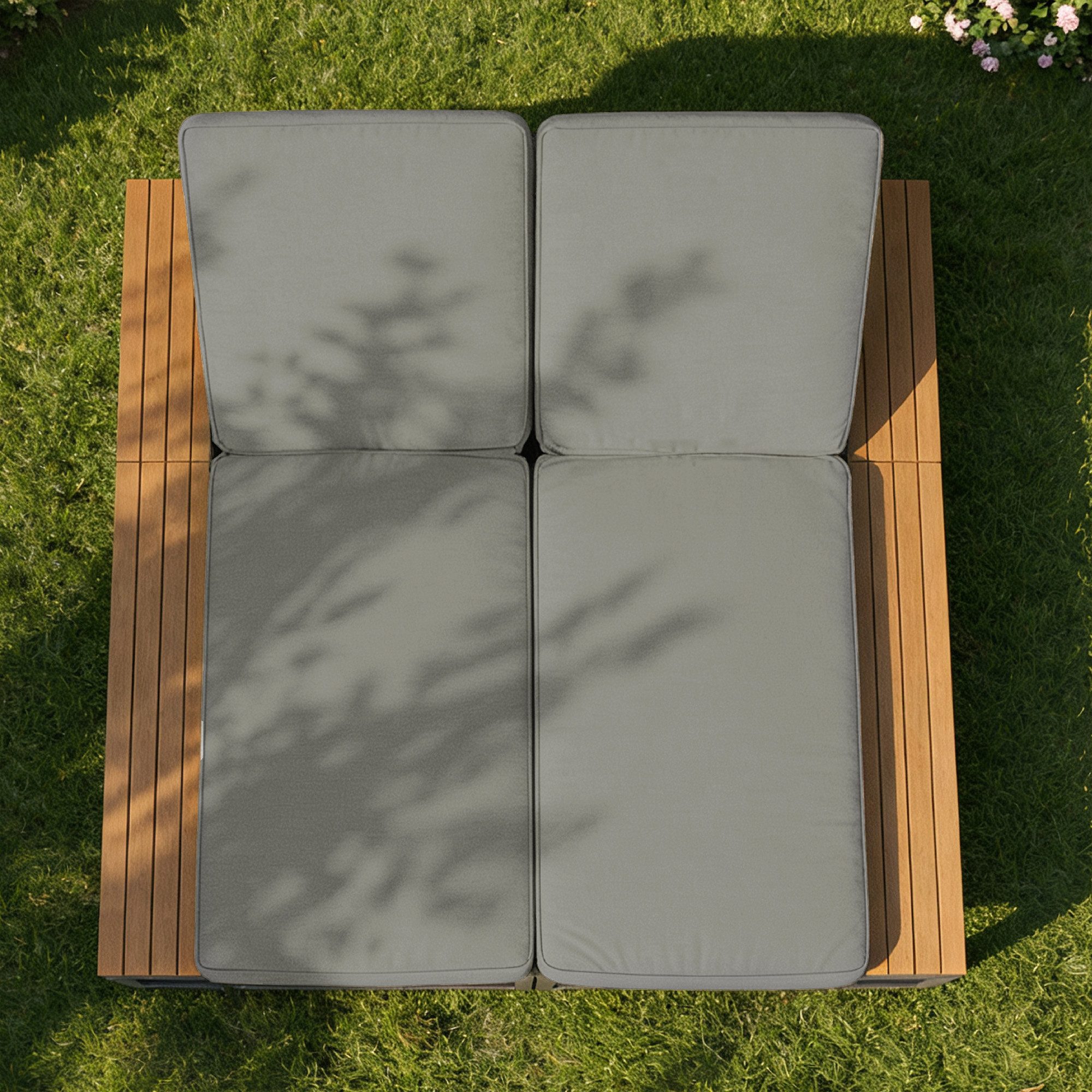 Odikalo Gartenlounge-Set Gartenmöbel Schlafsofa,gartenmöbel set, (Multifunktionales wasserdichtes Sofabett, Doppel-Liegebett mit Regalen, Verstellbarer Rückenlehnenwinkel)