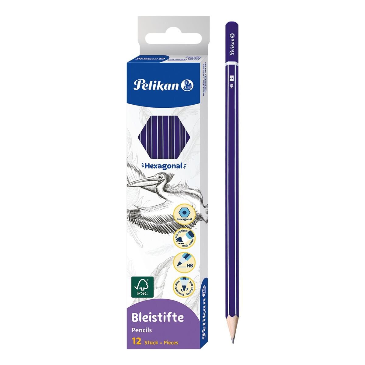 Pelikan Bleistift, (12-tlg), HB, ohne Radiergummi