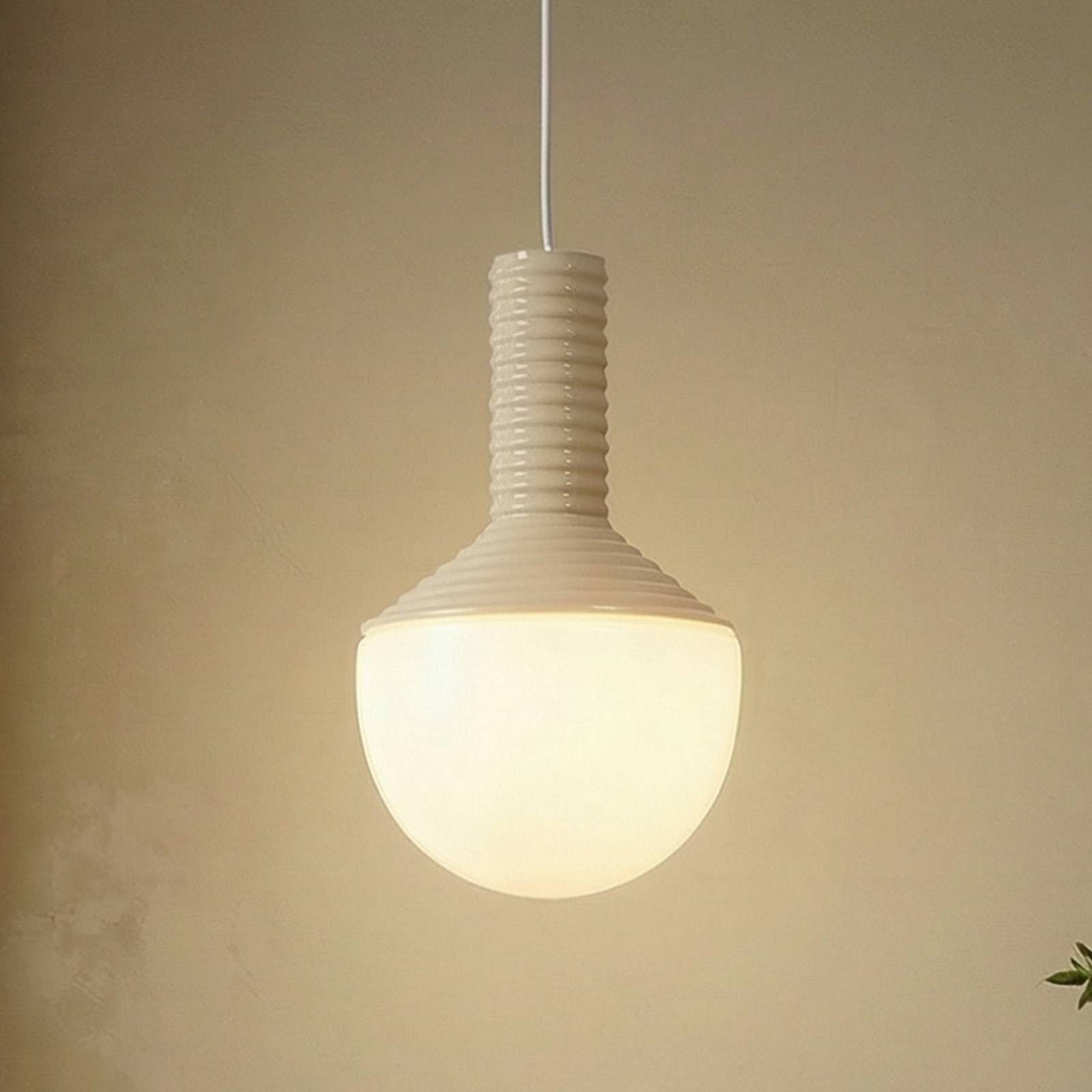 Lucande Hängeleuchte Florine, Keramik Creme IP20, 1 x 15 W LED