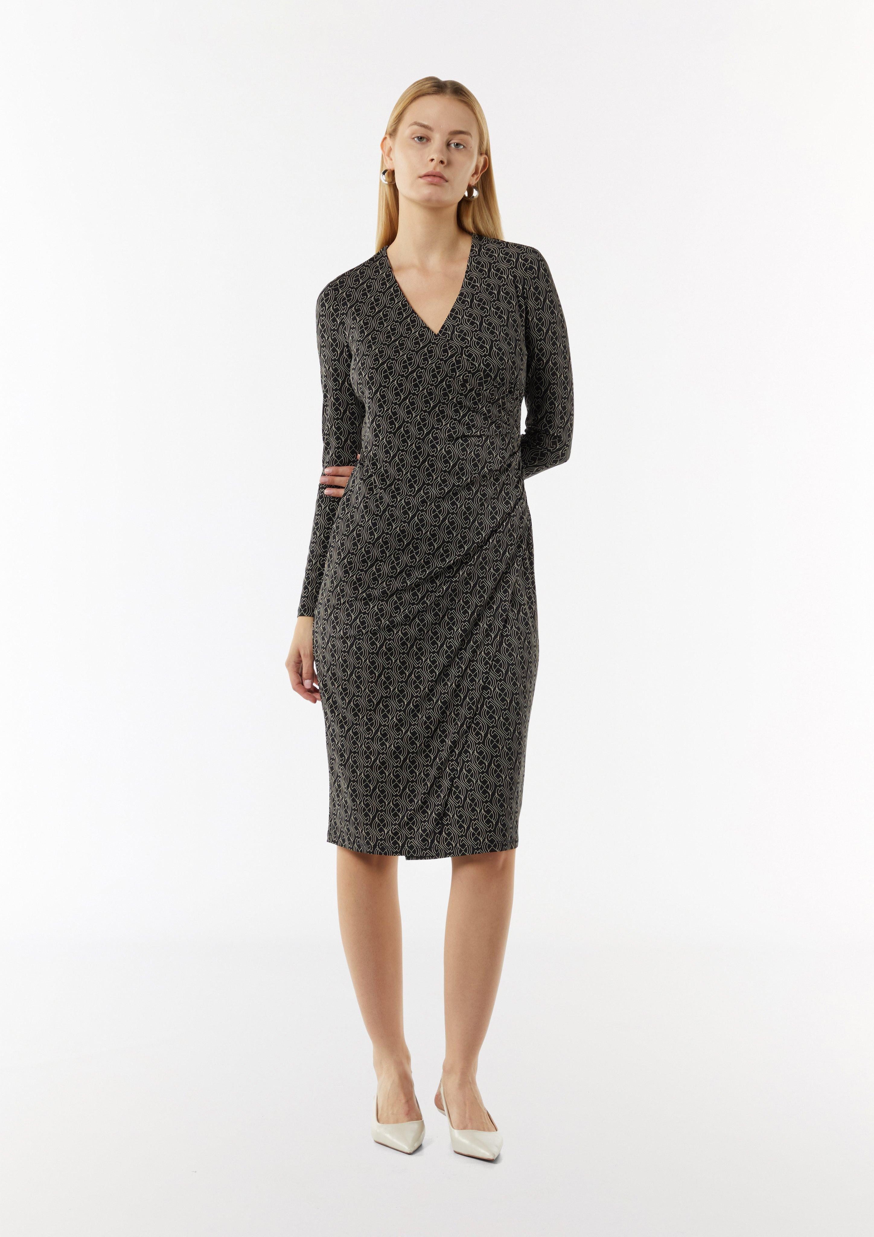 Minikleid Gemustertes Midi-Kleid in Wickeloptik
