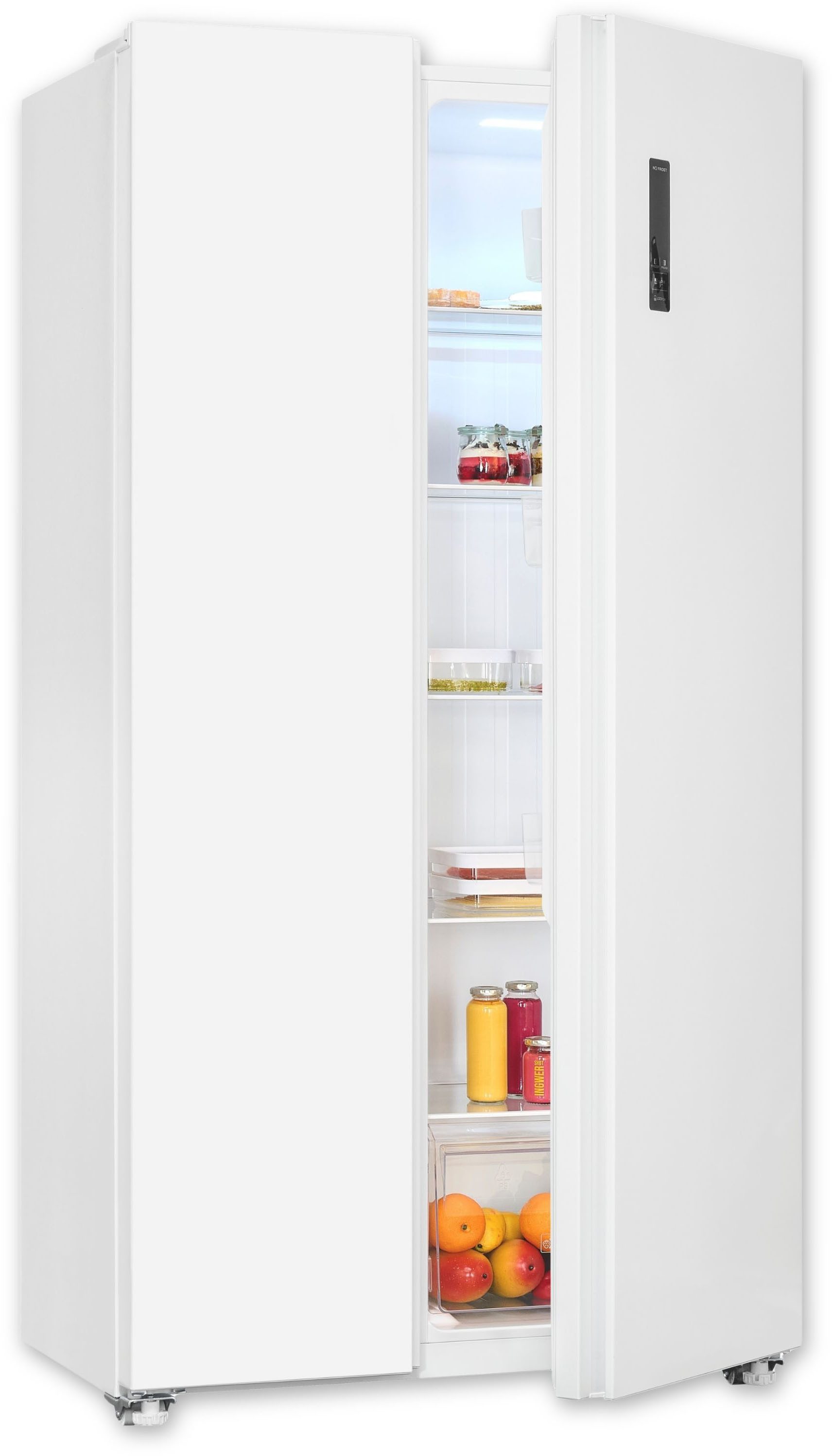 exquisit Side-by-Side SBS46-040D weiss, 177 cm hoch, 91 cm breit