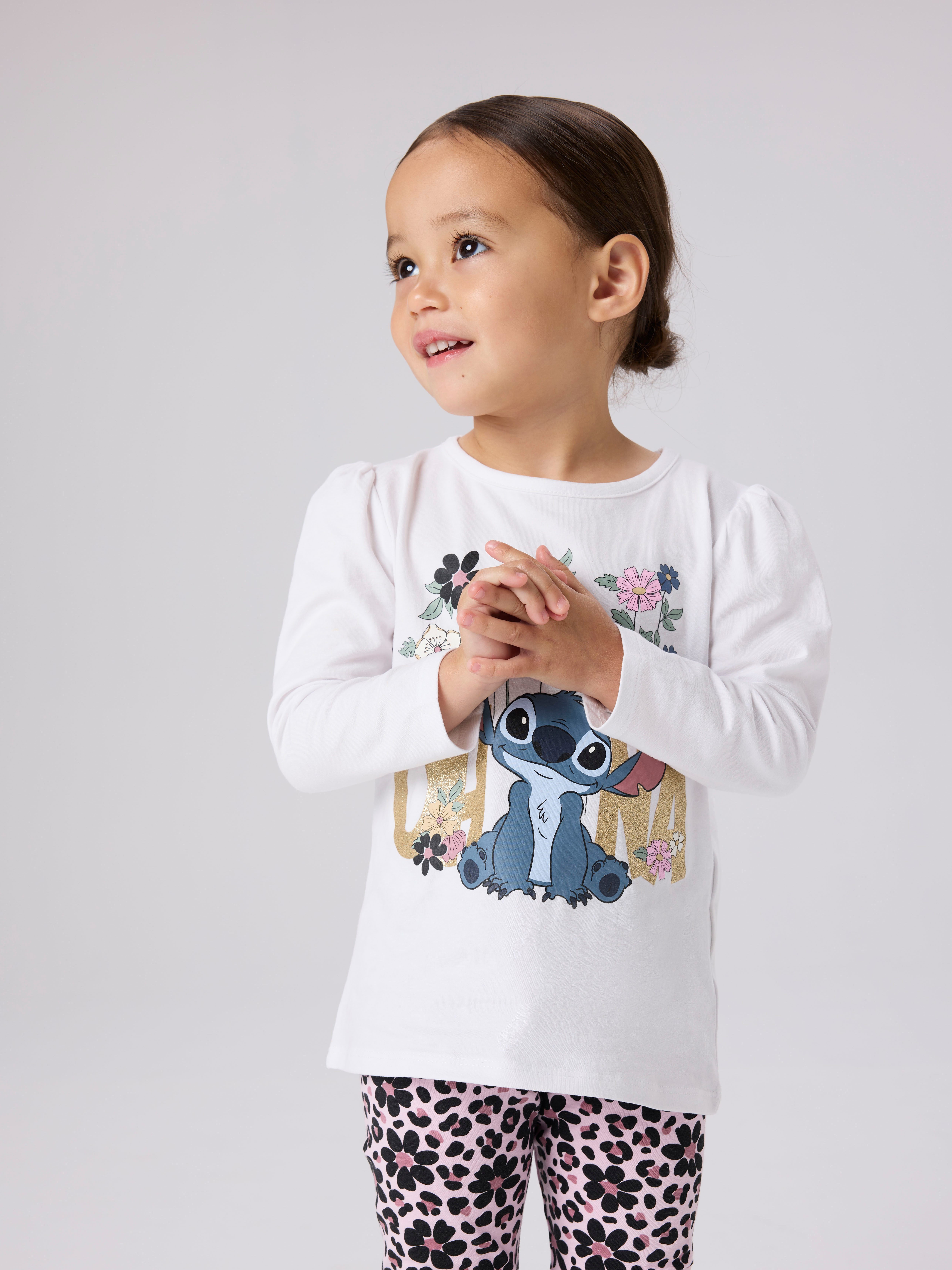 Name It T-Shirt NMFJINA STITCH LS TOP BOX NOOS WDI Baumwollmischung, regular fit