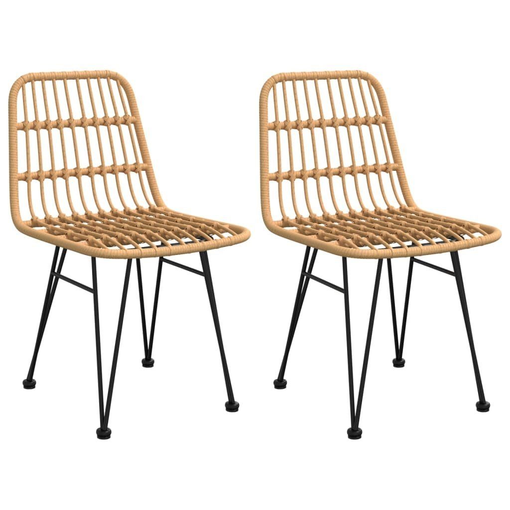 vidaXL Gartenstuhl Gartenstühle 2 Stk. 48x62x84 cm PE-Rattan (2 St)
