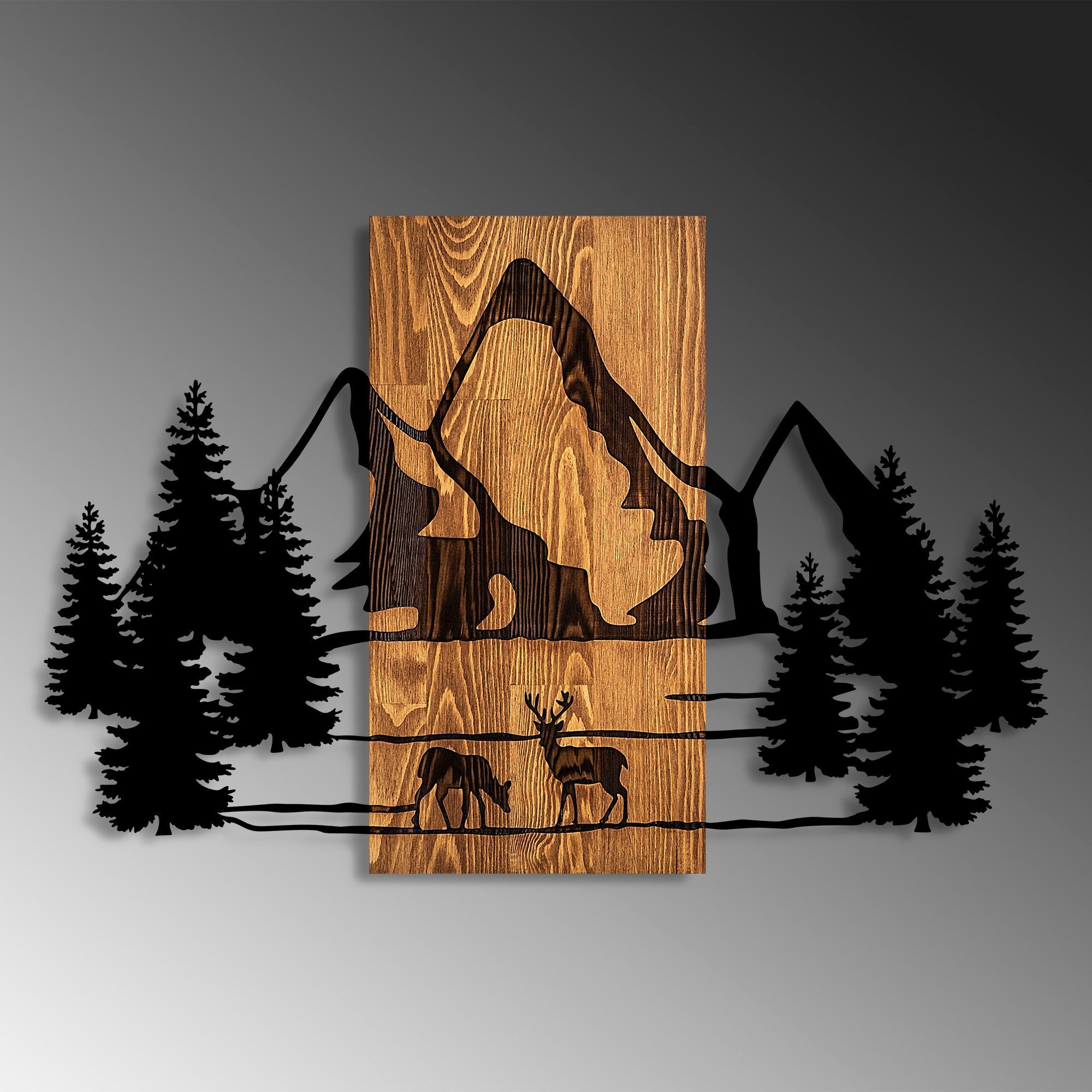 Wallity Wanddekoobjekt 100% WOODEN (Thickness: 3 cm) / METAL (Thickness: 1,5 mm), 57 x 88 cm – Bild 5 von 5