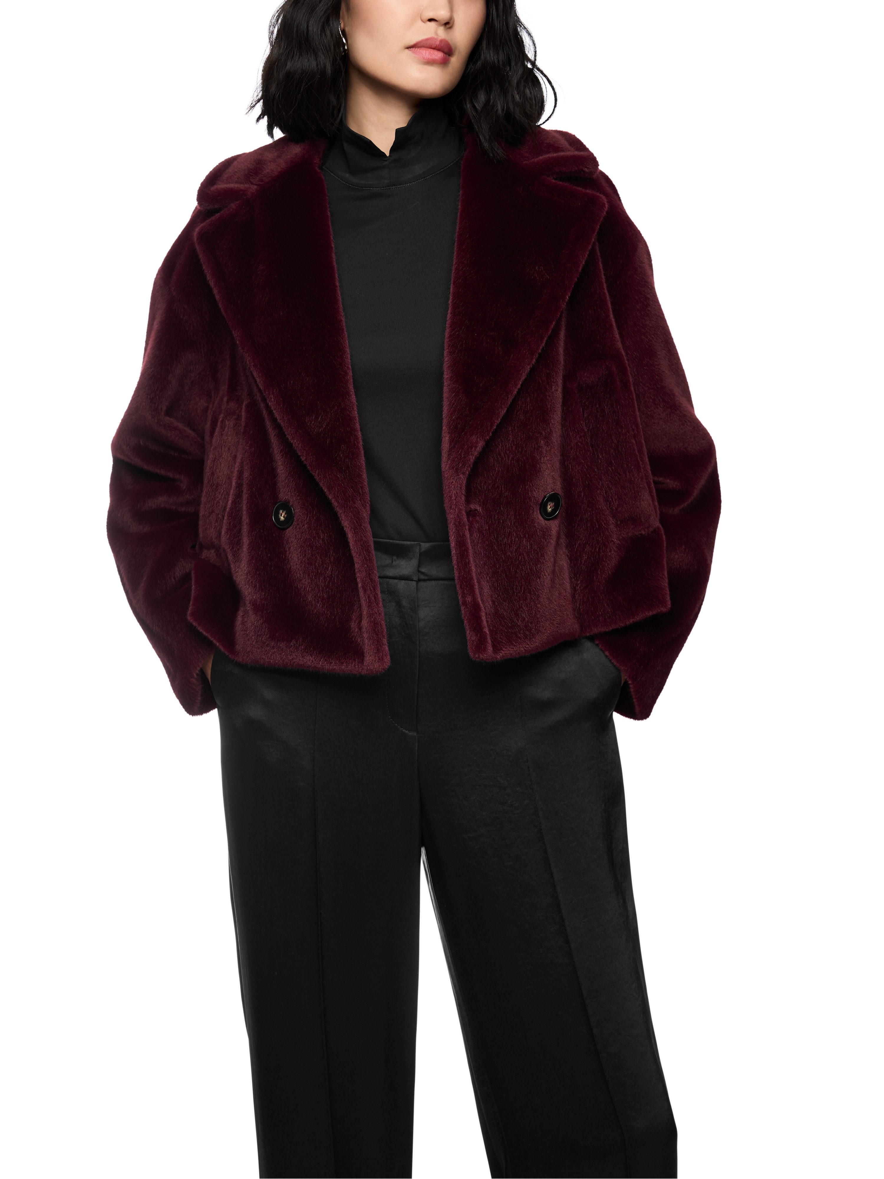 Marc Cain Outdoorjacke Feminine Rigour Premium Damenmode Fake Felljacke Fur günstig online kaufen