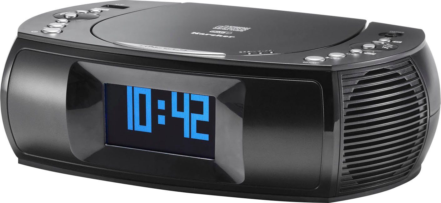Karcher UR 1309D Uhrenradio (Digitalradio (DAB), UKW mit RDS, 2 W, DAB+ Radio, CD-Player, USB-Anschluss, USB-Ladefunktion, Radiowecker)