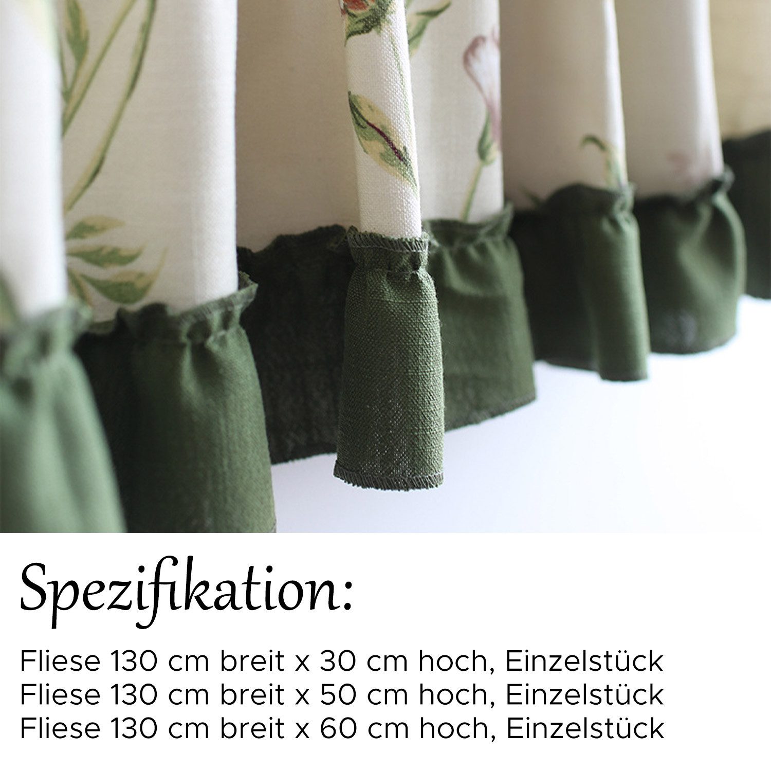 Refttenw Scheibengardine Blumen Gardine Küchengardine Landhausstil, günstig online kaufen