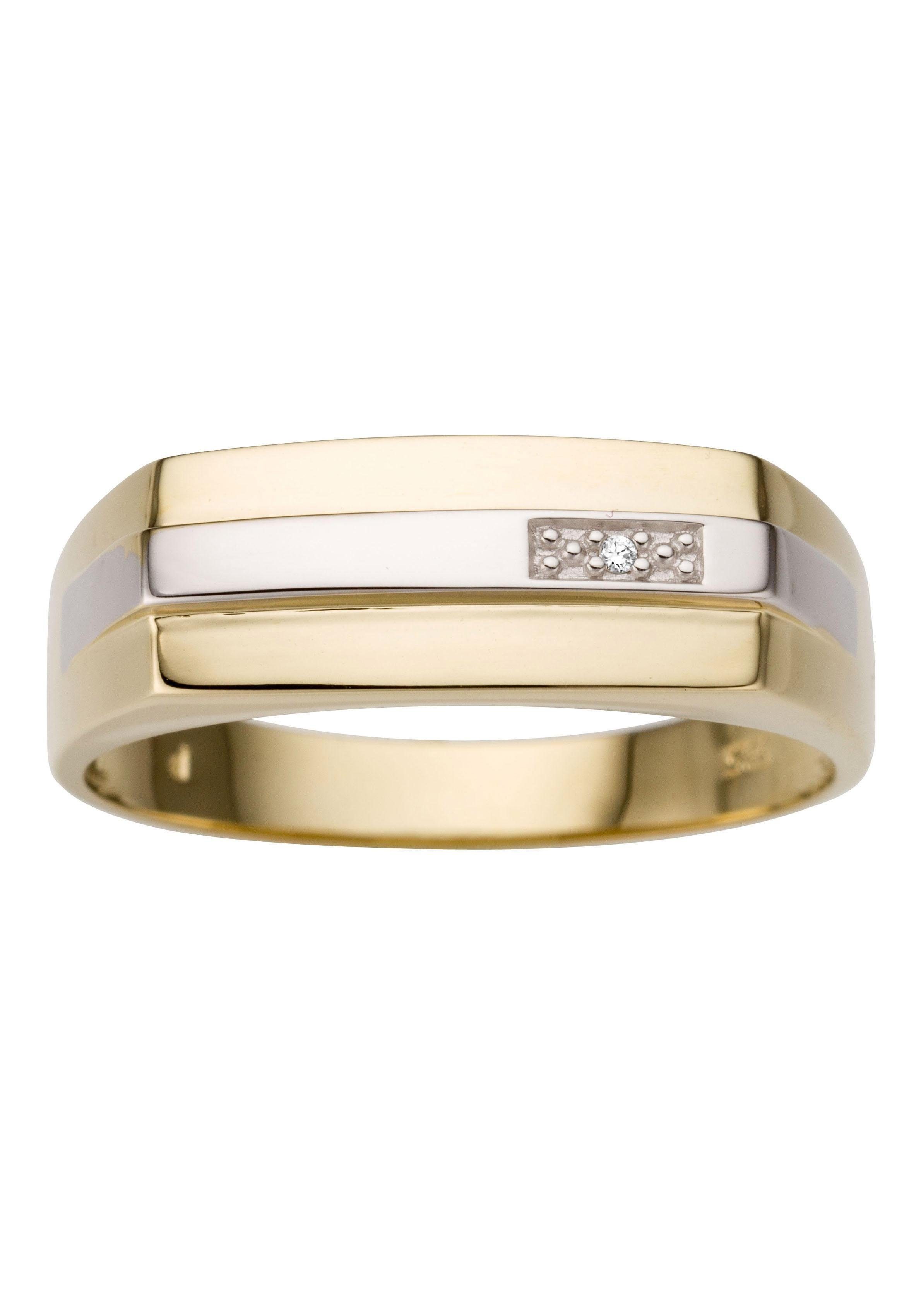 Firetti Goldring Schmuck Geschenk Gold 333 Herrenring Goldring Siegelring, mit Brillant