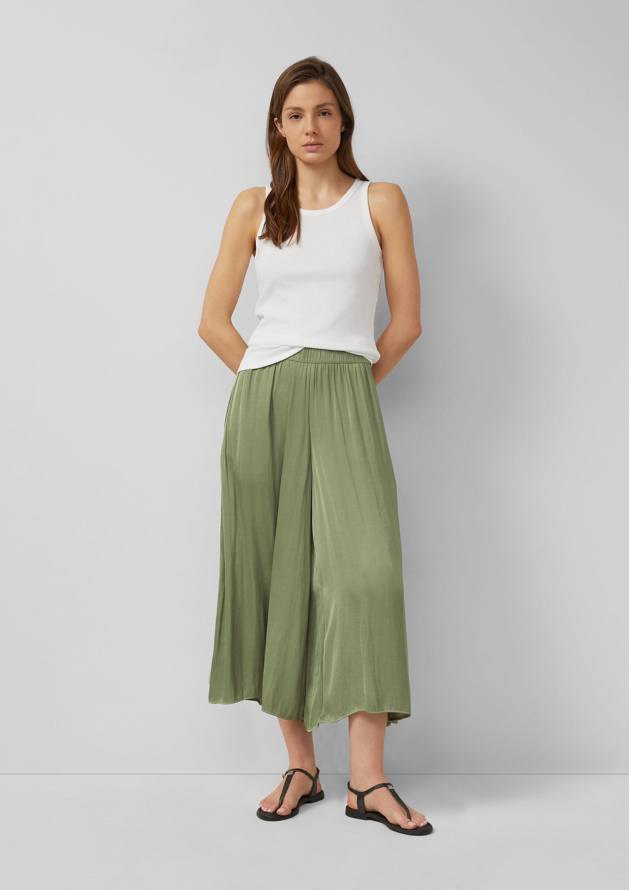 s.Oliver Culotte Hose Extra-Wide-Leg-Culotte aus crinkled Satin
