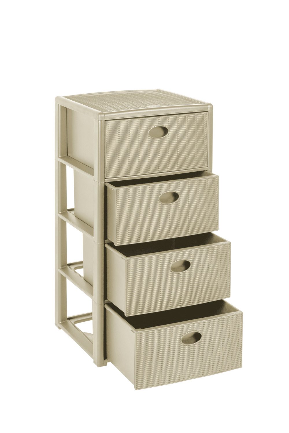 Kreher Rollcontainer mit 4 Schubladen im Rattan Design (Kaschmir Beige), (1 günstig online kaufen
