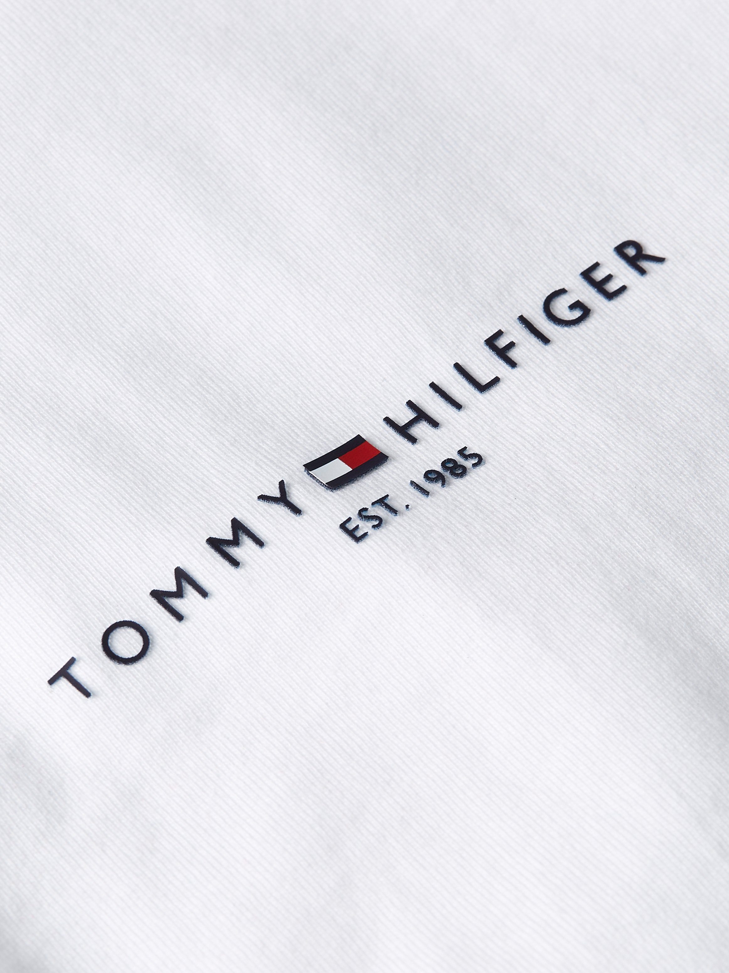 Tommy White T-Shirt Hilfiger TOMMY LOGO TIPPED TEE
