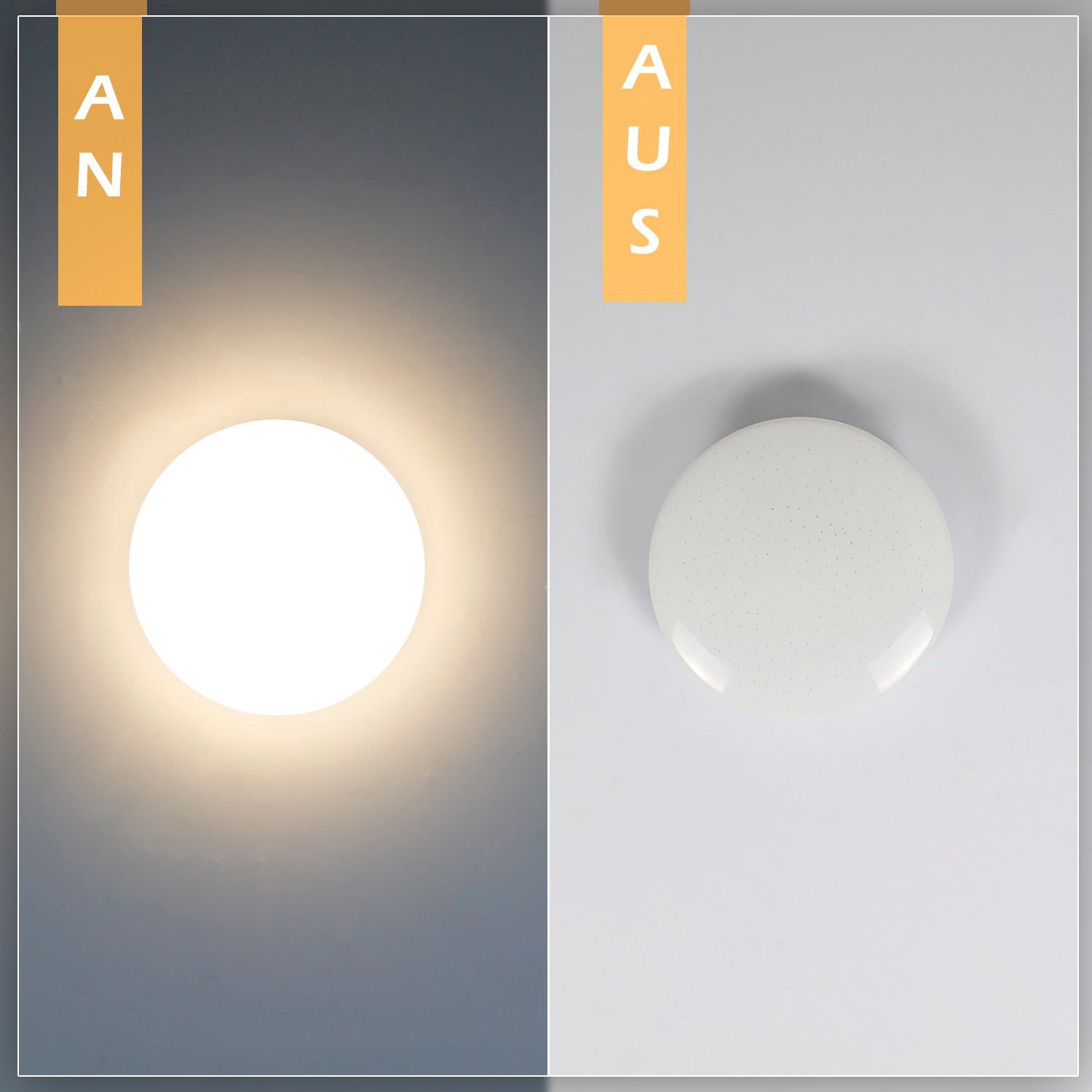 ZMH LED Deckenleuchte Klein Sternenhimmel Modern Deckenlampe für Schlafzimmer Wohnzimmer, LED fest integriert, Warmweiß, 15W, 3000K – Bild 4 von 5