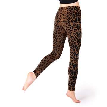 PANASIAM Leggings Unikat Batik Leggings Leopard Muster aus natürlicher Viskose Goa Hose handgefertigte Yogaleggings Sporthose Fitnessleggings lange Leggings