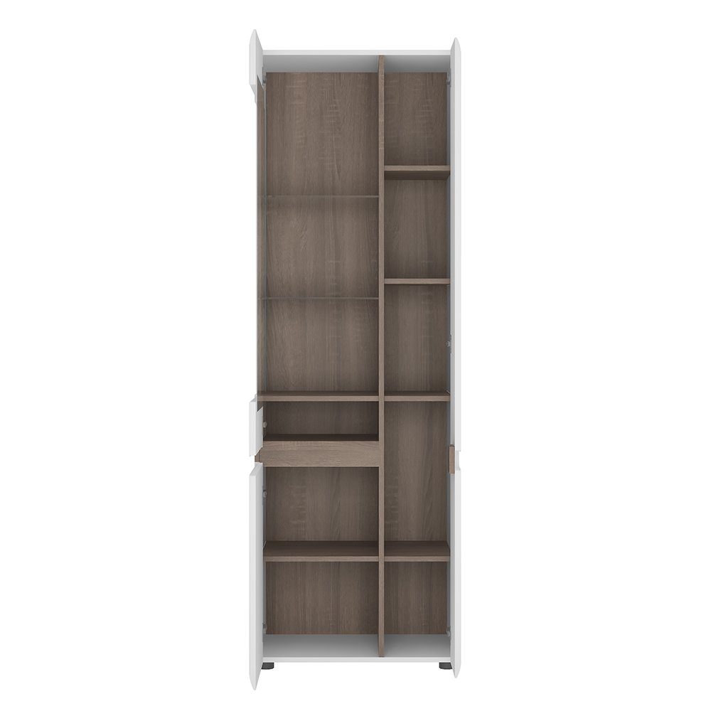 Lomadox Vitrine LEGNICA-129 weiß Hochglanz mit günstig online kaufen