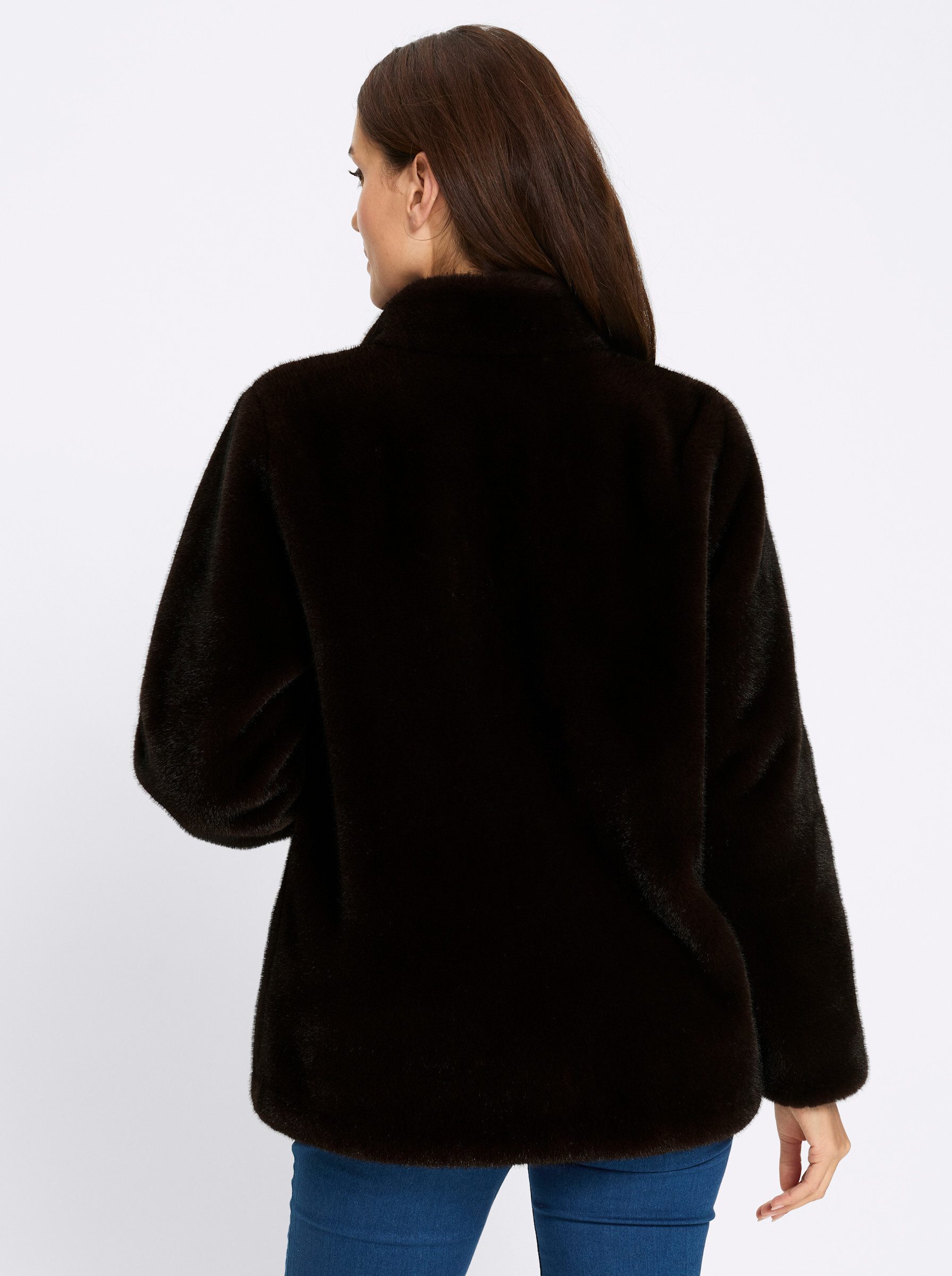 heine Allwetterjacke Pelzimitat-Jacke Langarm