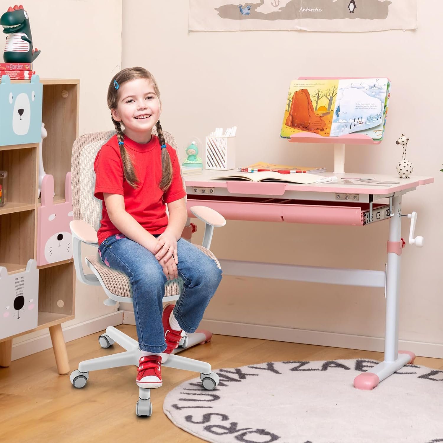 KOMFOTTEU Kinderstuhl Schreibtischstuhl, mit Rückenlehne & günstig online kaufen