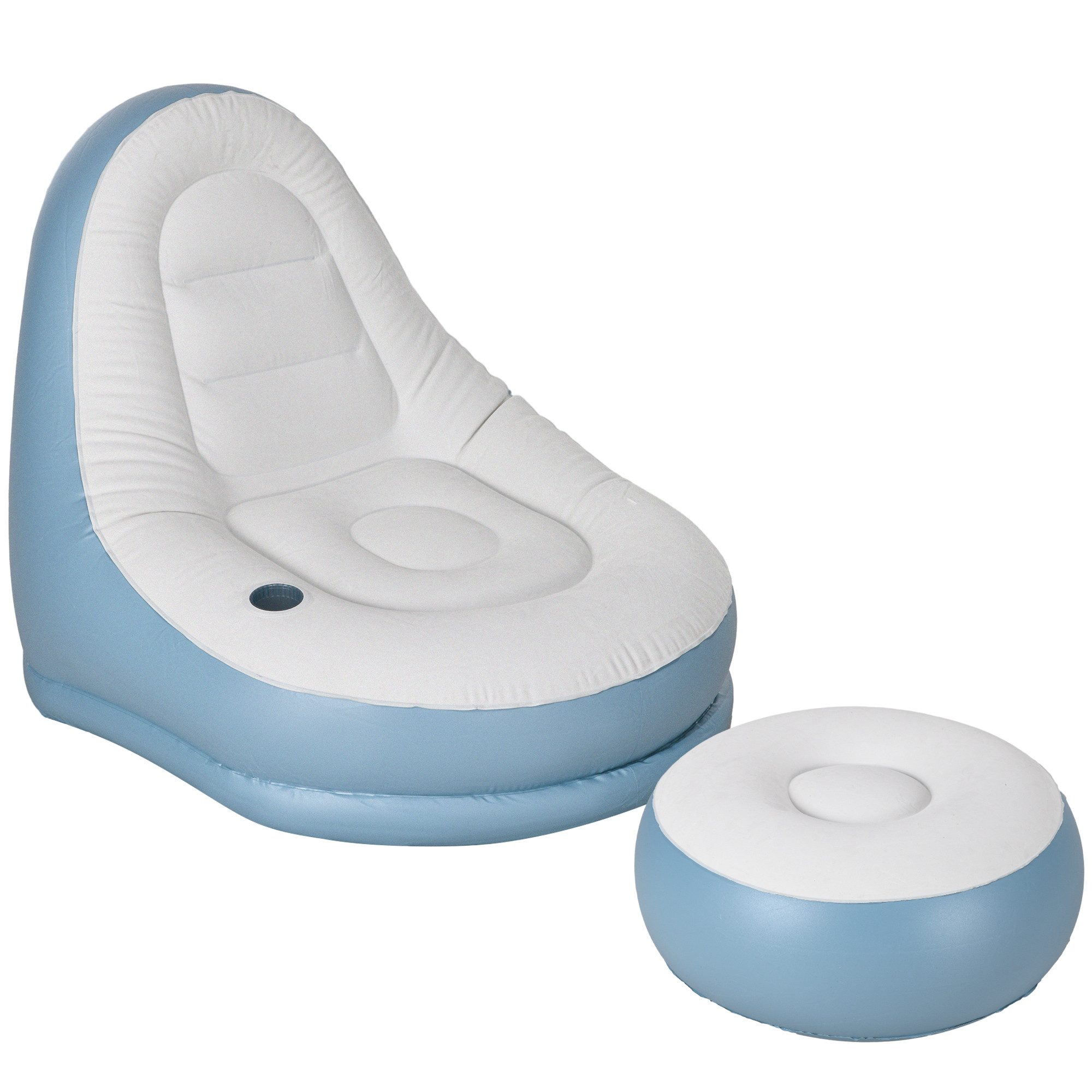 Outsunny Luftsessel Aufblasbares Sofa mit Fußhocker, günstig online kaufen